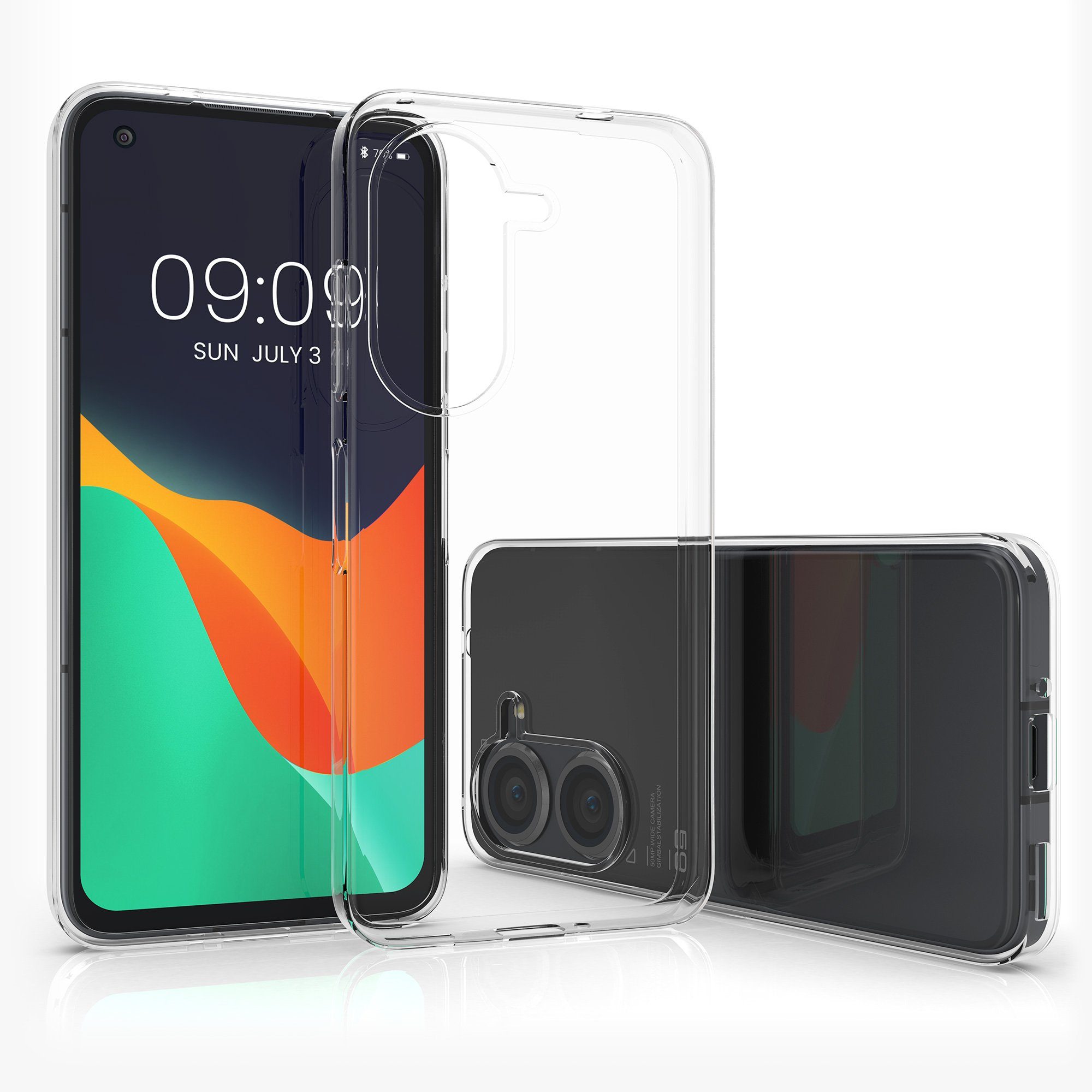 kwmobile Handyhülle Hülle für ASUS Zenfone 10 / Zenfone 9, Silikon Handyhülle transparent - Handy Case gummiert