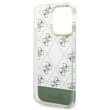 Guess Handyhülle Guess 4G Pattern Script Collection Hardcase Hülle Cover für Apple iPhone 14 Pro Khaki