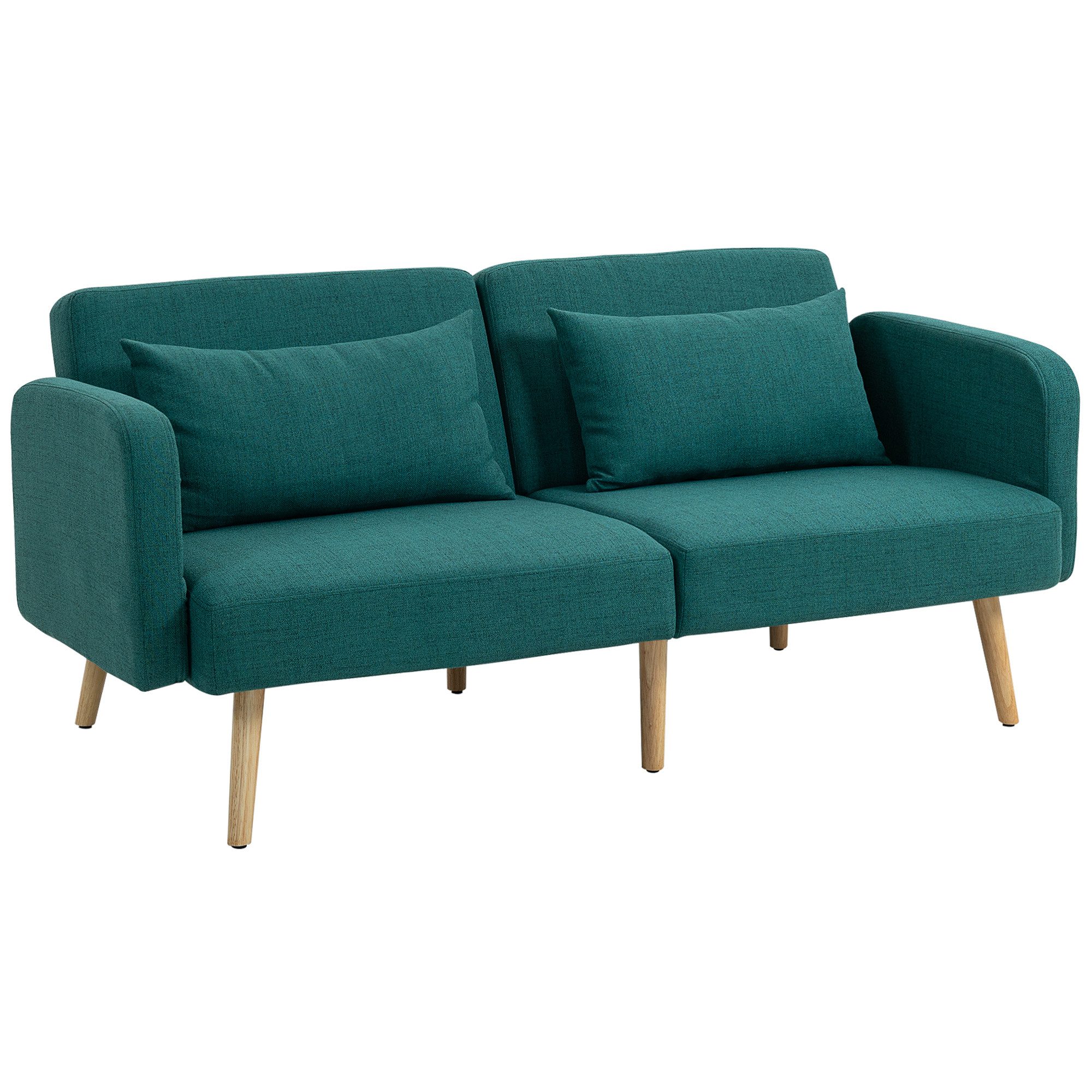 HOMCOM Schlafsofa 3-Sitzer-Sofa mit Bettfunktion, 2 Kissen, Verstellbare Co günstig online kaufen