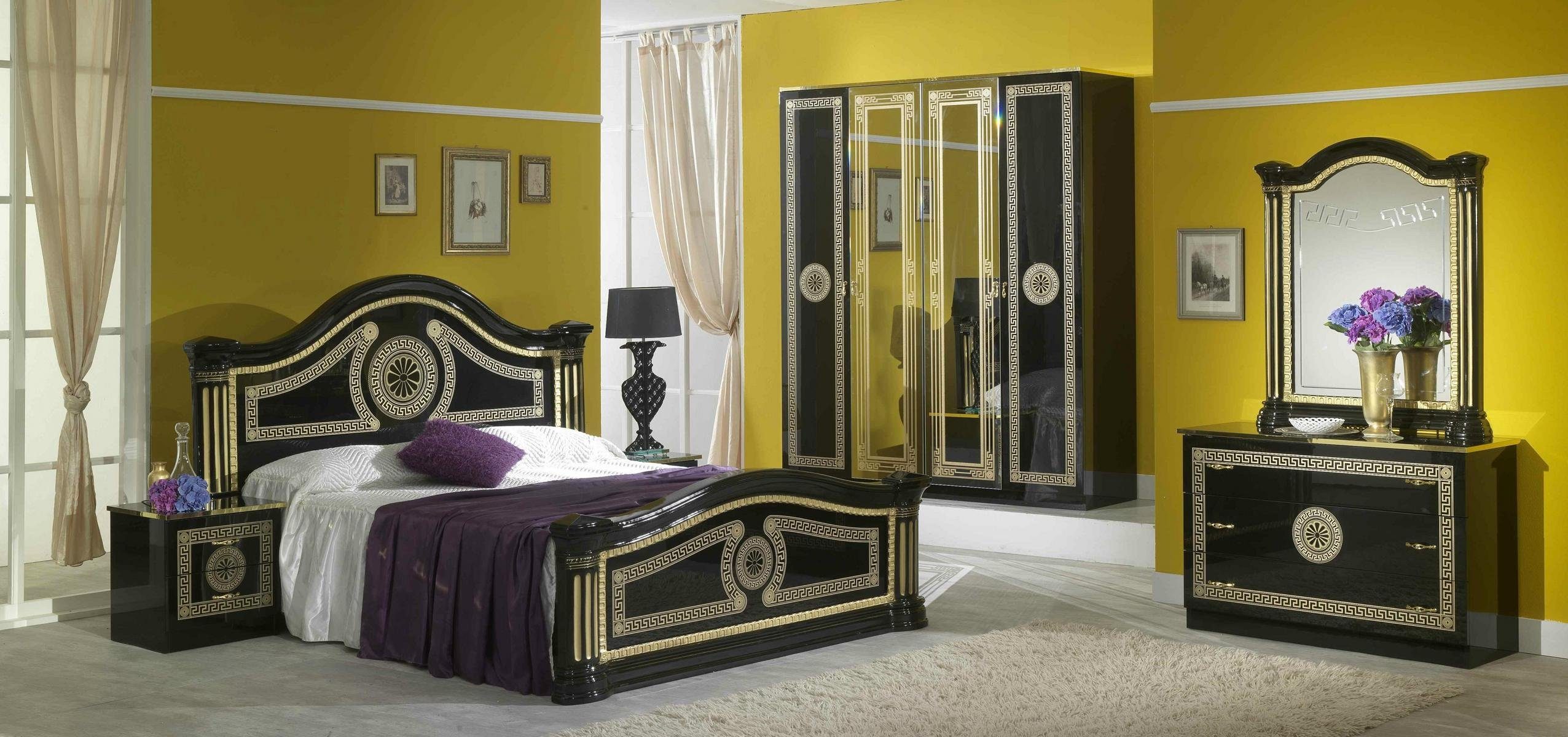 Bett Luxus Schlafzimmer Schlafzimmer-Set Nachttisch 2x Betten JVmoebel Klassischer Design 3tlg.