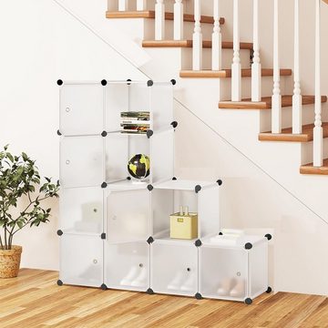 Woltu Steckregal, Set 11-tlg., Garderobenschrank DIY 11 Fächer, Kunststoff