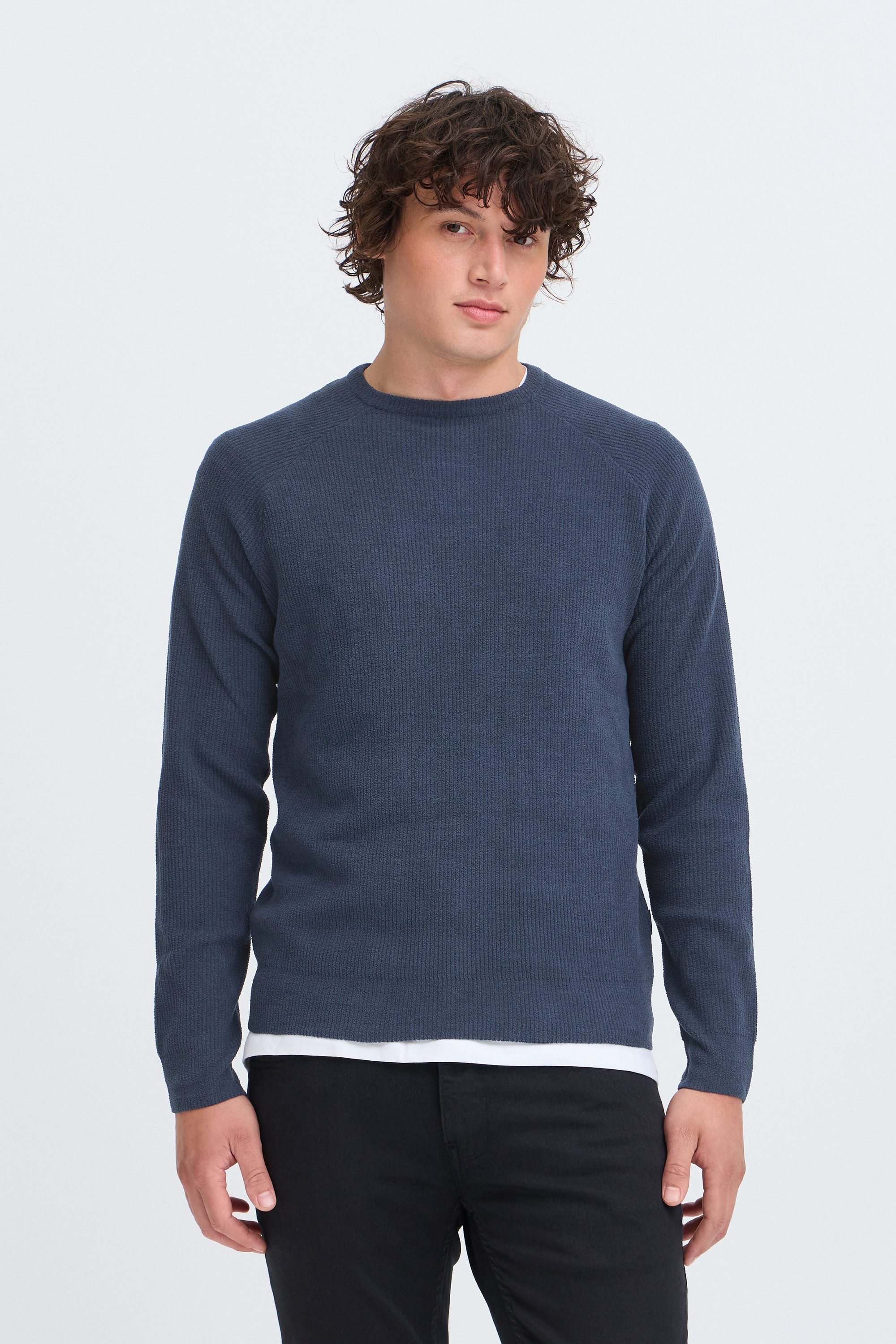 Blend Strickpullover BHDante ONeck Klassischer Feinstrickpullover mit Rippbündchen