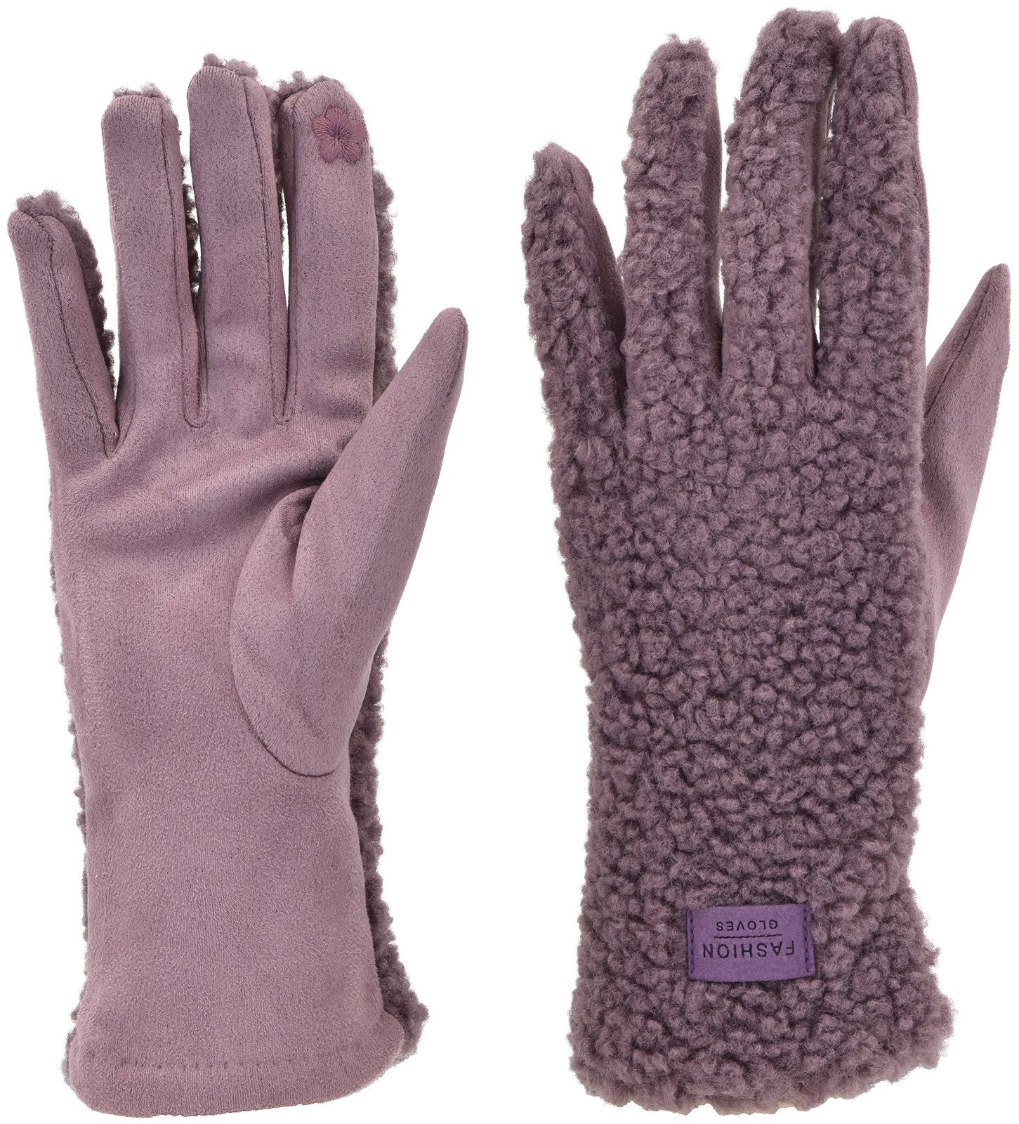 styleBREAKER Fleecehandschuhe Touchscreen Handschuhe mit Teddyplüsch (1-St)