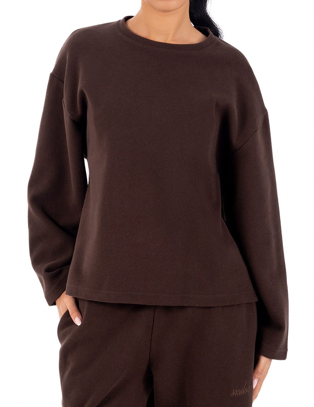 Smilodox Longsleeve Sirel, Langarmshirt Oversize Fit mit Rundhalsausschnitt, Sport Weiche Baumwolle, Lässige Silhouette, Rundhalsausschnitt, Alltag