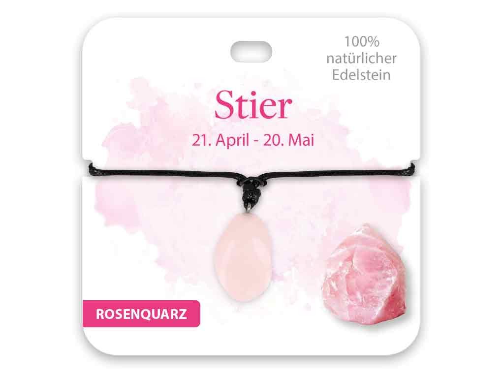 bb Klostermann Kette mit Anhänger BB Klostermann Edelstein Kette Rosenquarz Sternzeichen Stier