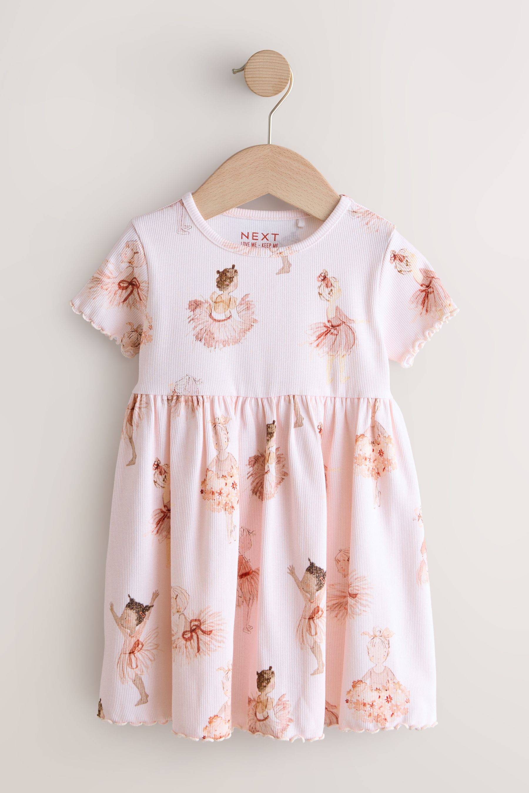 Next Jerseykleid Geripptes Kurzarmkleid (1-tlg)