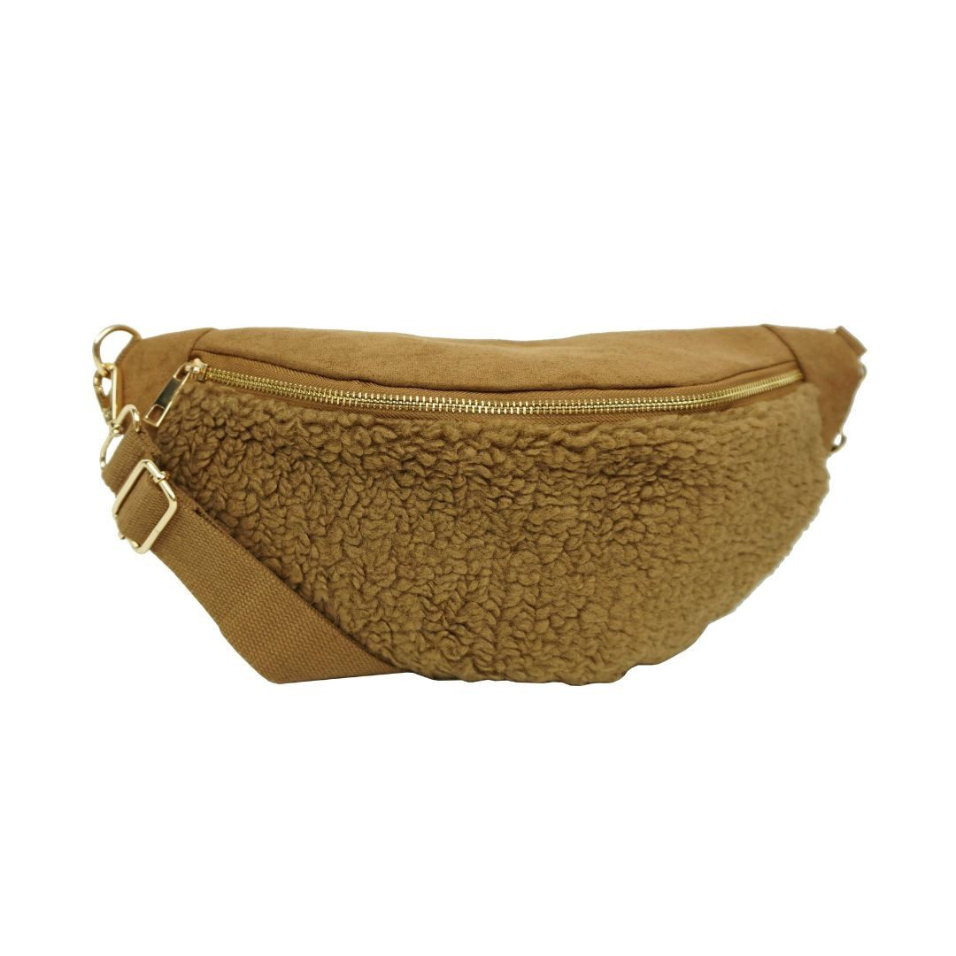 suebidou Gürteltasche Damen Gürteltasche mit Teddyfell braun/camel