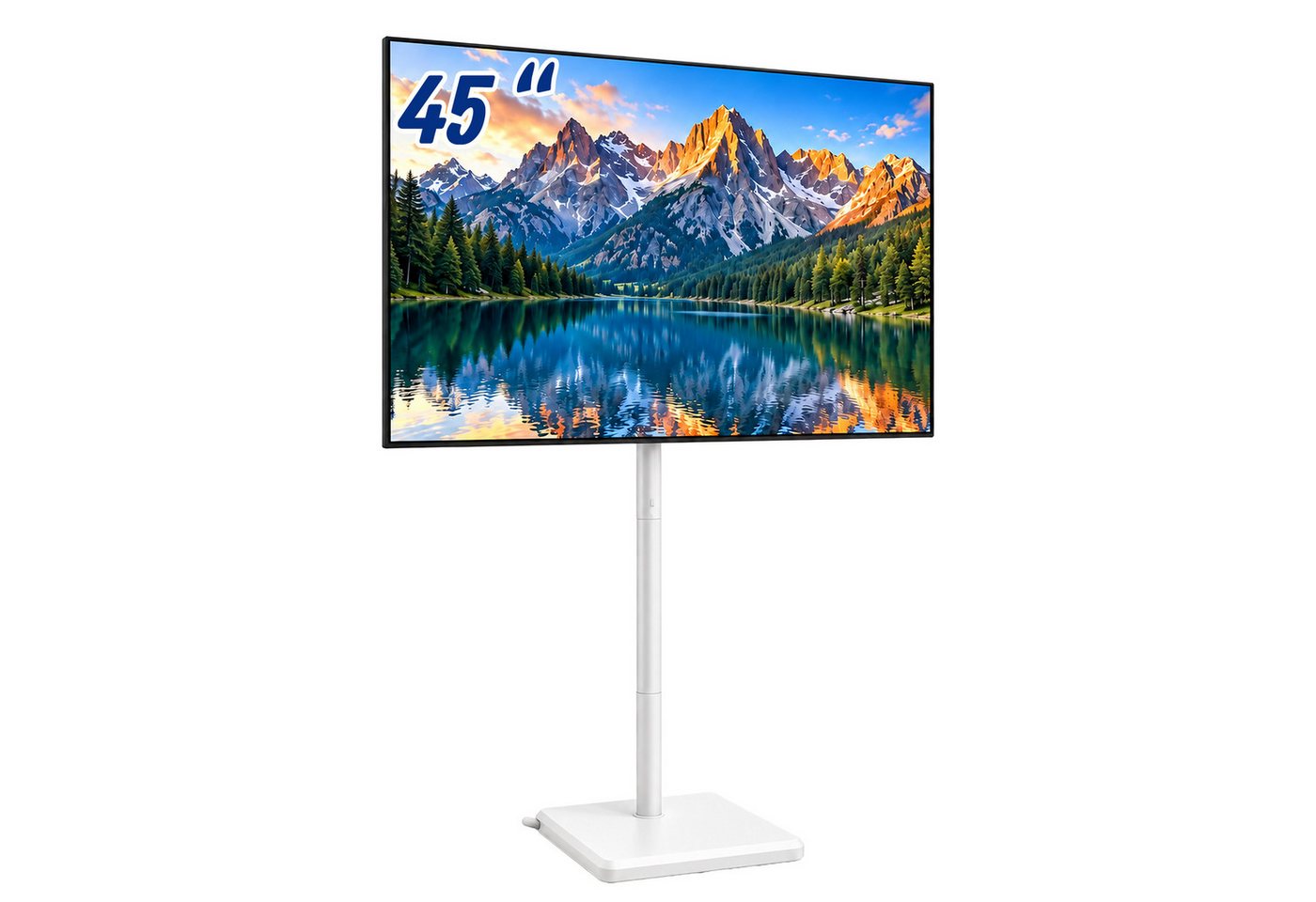 relaxdays TV-Ständer TV Bodenständer 32-60 Zoll, (bis 60 Zoll, 1-tlg., weiß)