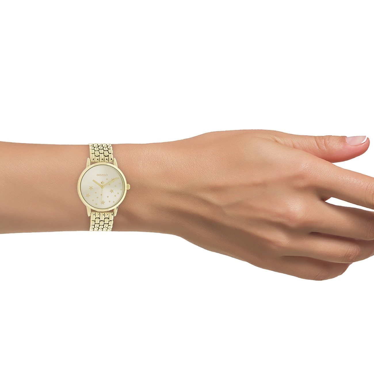 OOZOO Quarzuhr Oozoo Damen Armbanduhr Timepieces, (Analoguhr), Damenuhr rund, mittel (ca. 34mm) Edelstahlarmband, Elegant-Style