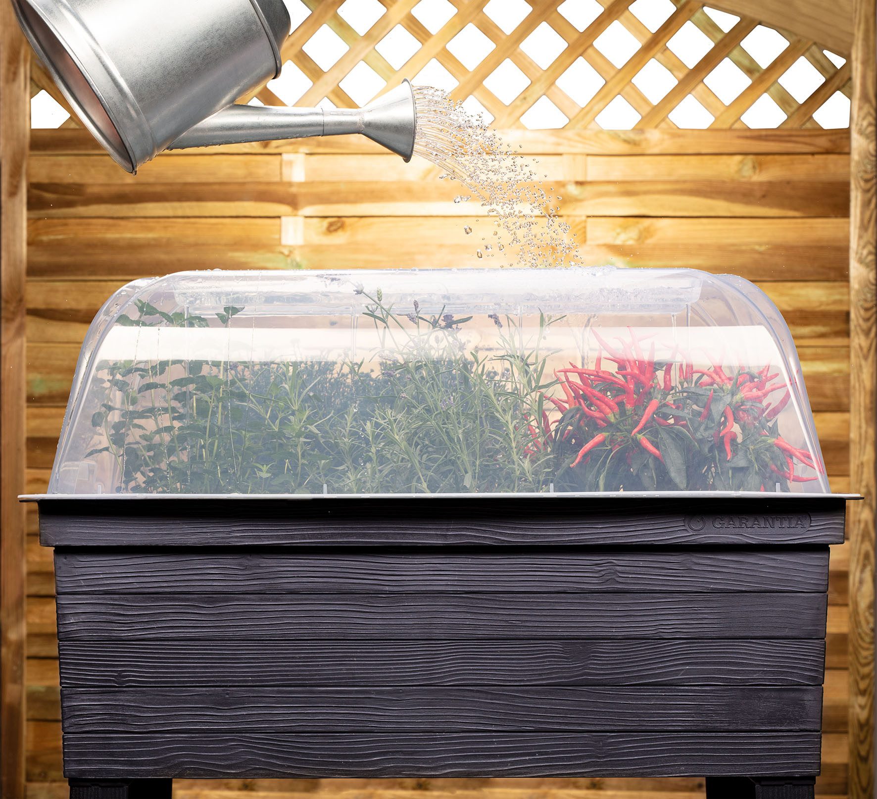 GARANTIA Hochbeet URBAN Balkon-Hochbeet Set inkl. Anzuchthaube