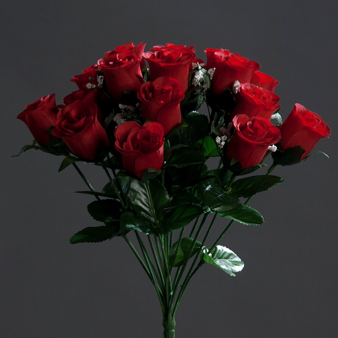 Kunstblumenstrauß rosen Rot 36cm, mucPlants, Höhe günstig online kaufen