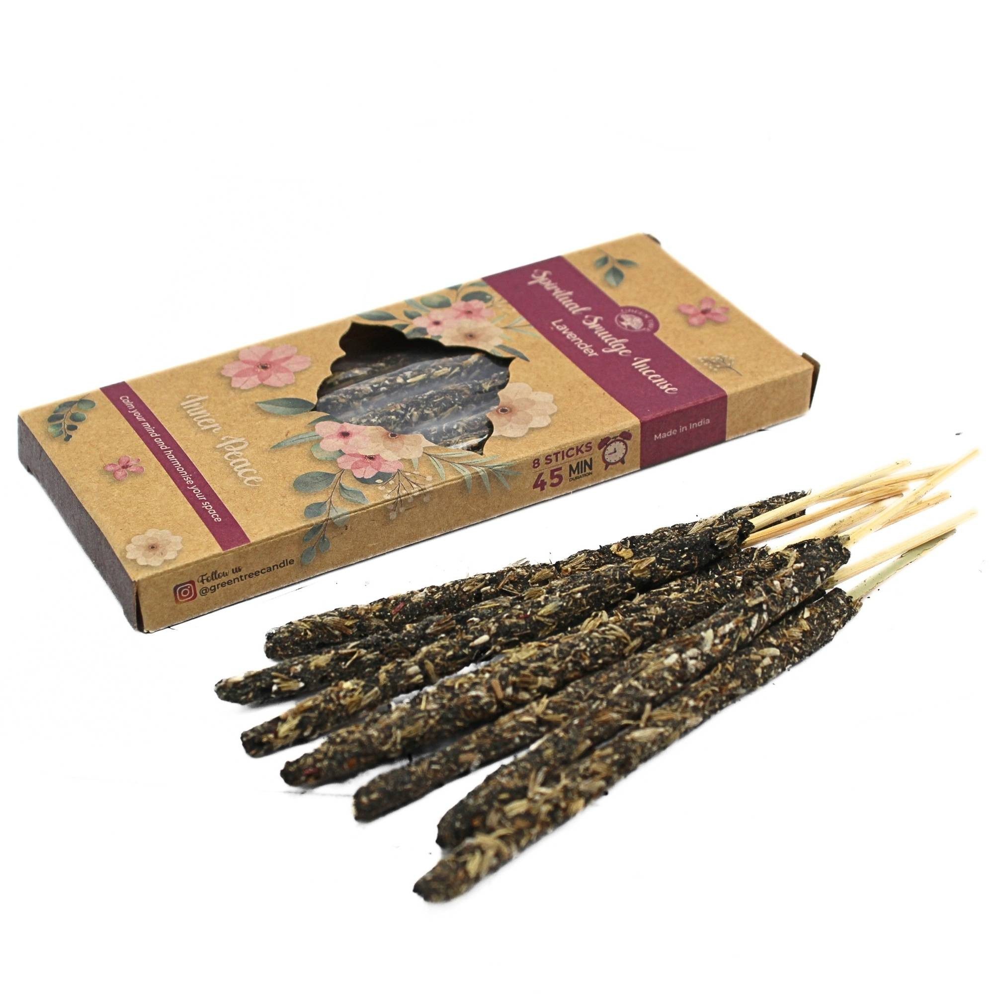 Green Tree Räucherstäbchen Green Tree Spiritual Smudge Incense "Lavender of inner Peace", 8 Stäbc