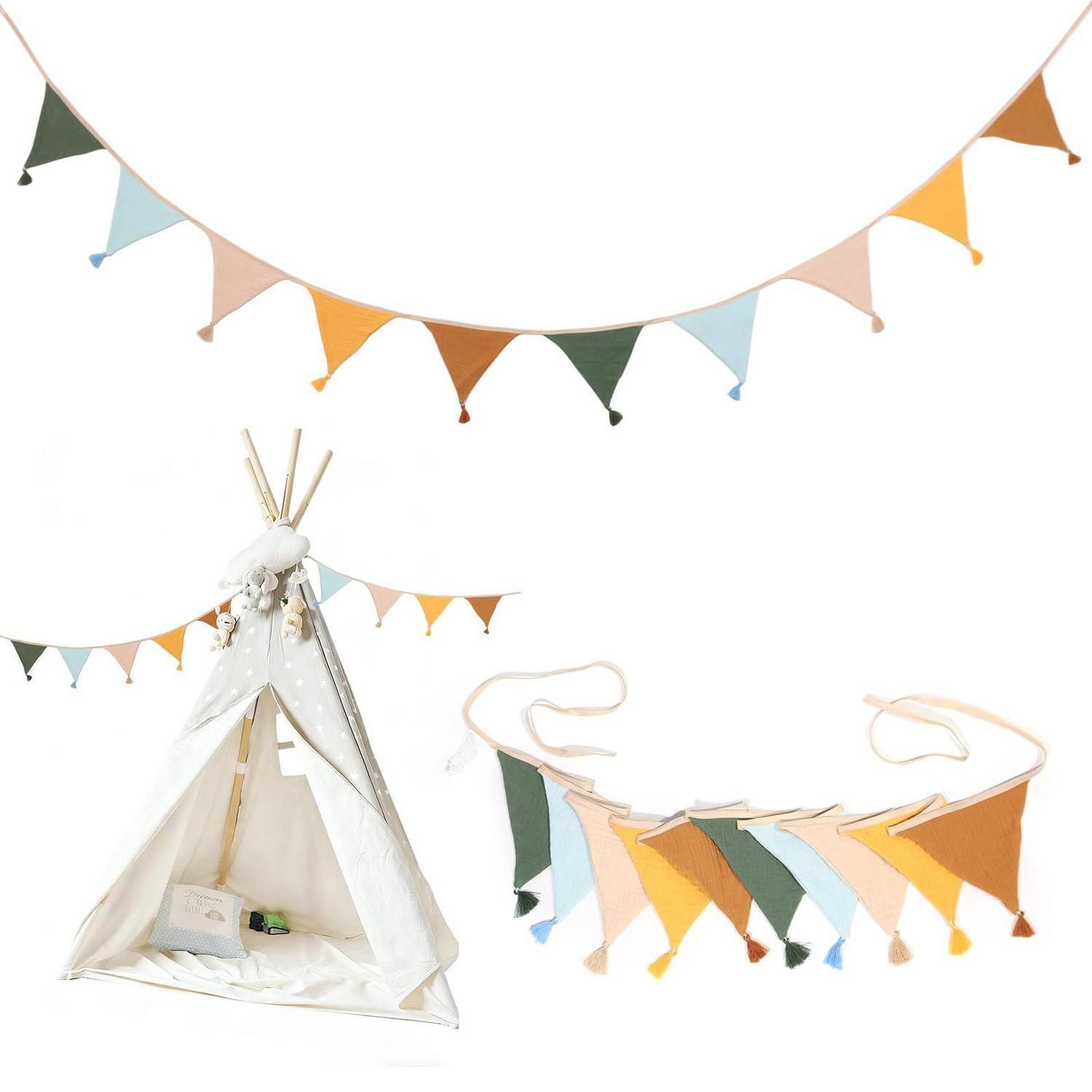 LuxusKollektion Wimpelkette Wimpelkette Kinderzimmer 2.6m Gelb