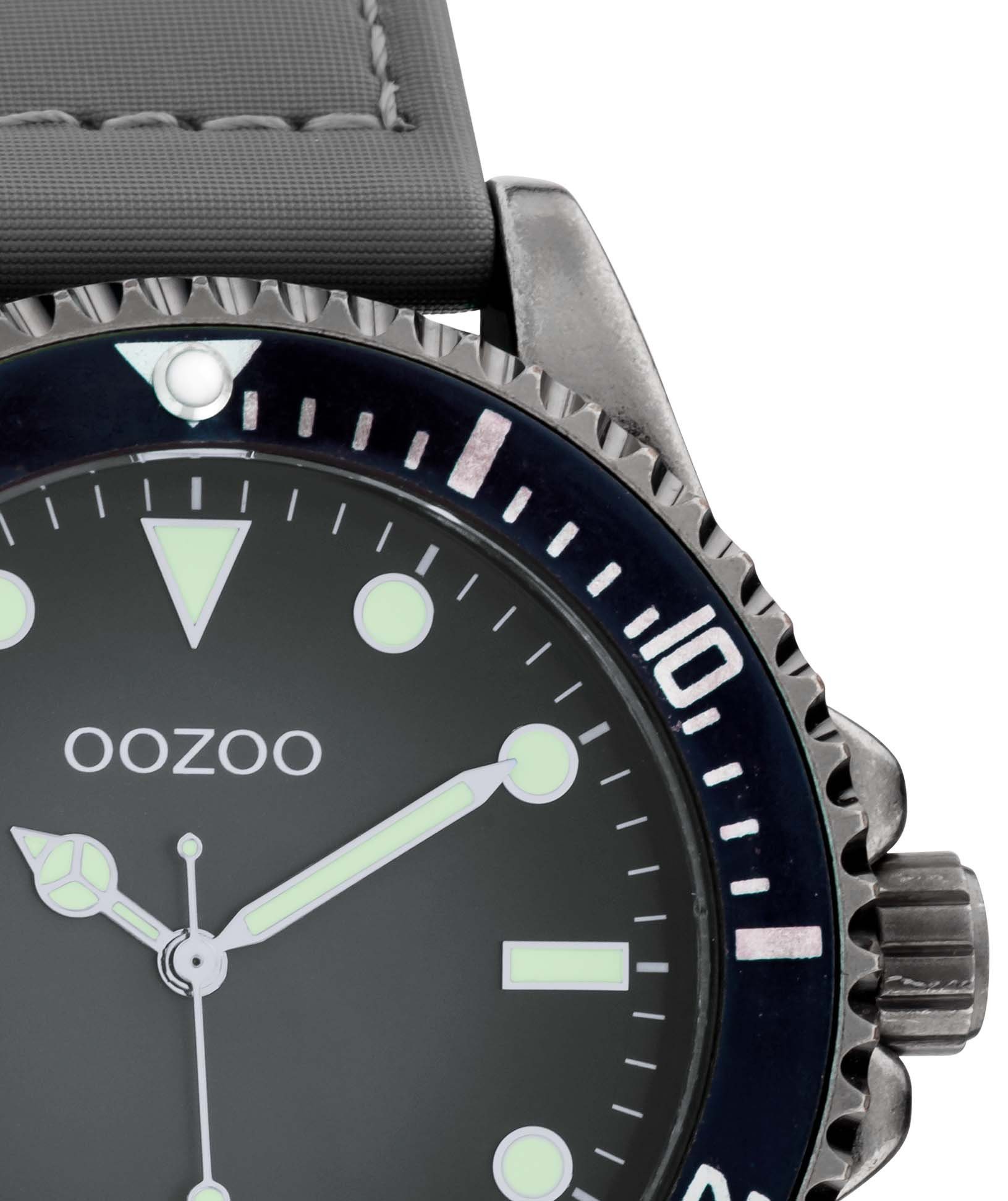 OOZOO Quarzuhr C11011, Metallgehäuse, titansilberfarben ca. mm 42 Ø IP-beschichtet