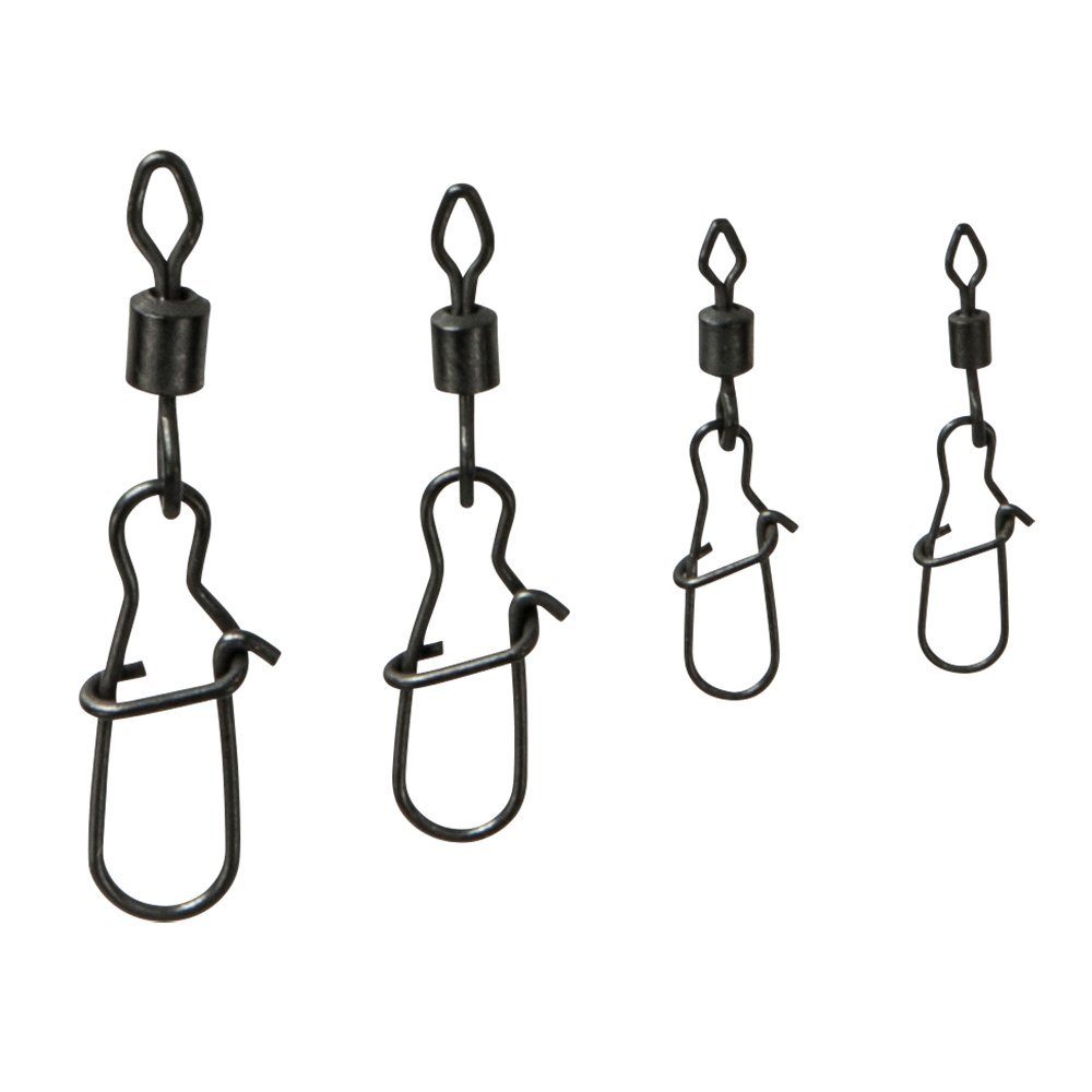 DAM Fishing Angelwirbel D-Lock Snap Swivel Wirbel mit Karabiner Gr. 4, 6, 8, 10 Tragkr. 29kg, (Spar-Set, 10-St. Swivel), Starker Hochwertiger D-Lock Snap
