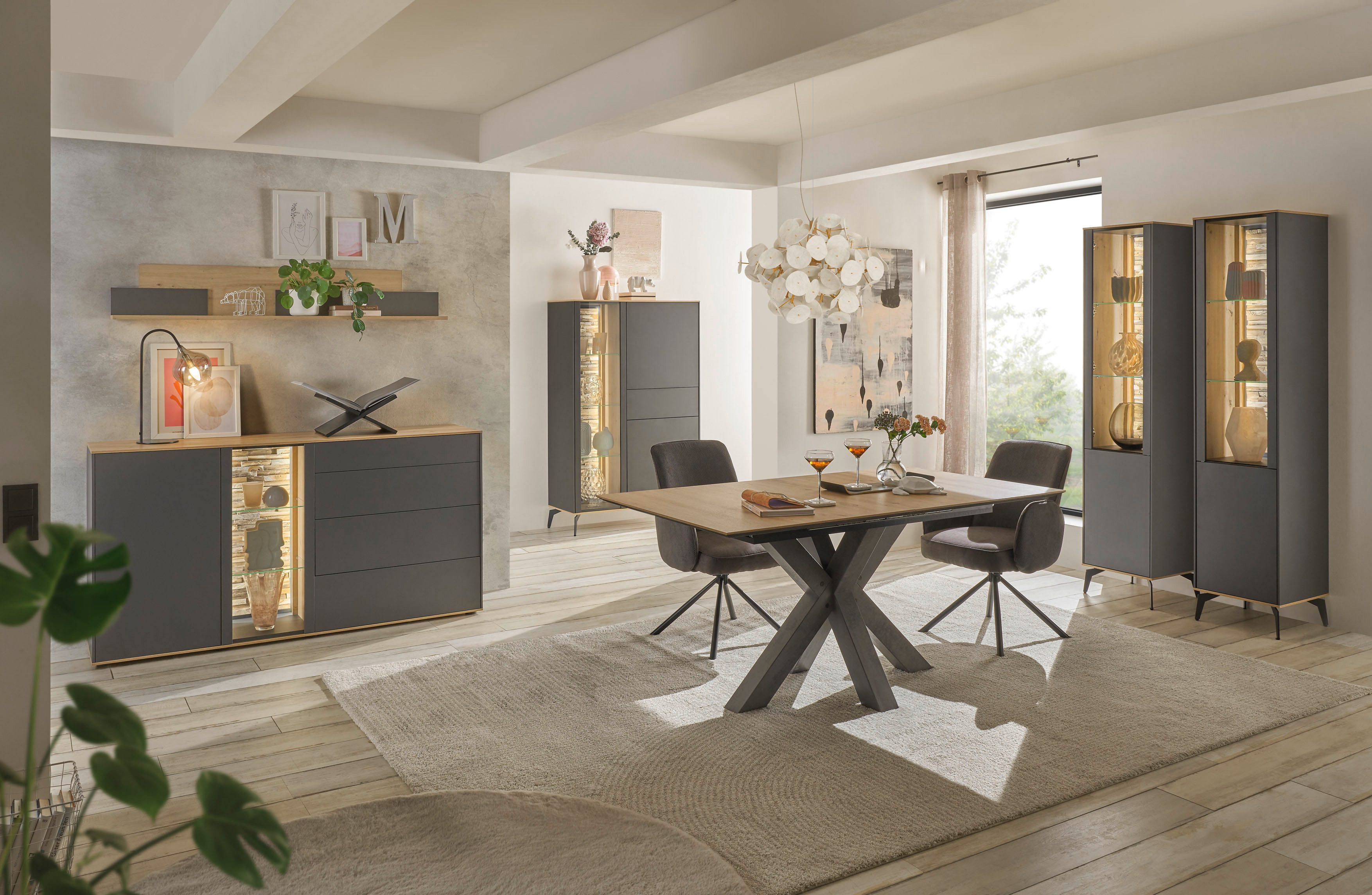 Mäusbacher Kommode, Faro Sideboard B 169 cm, inkl. Beleuchtung, Push to open Funktion