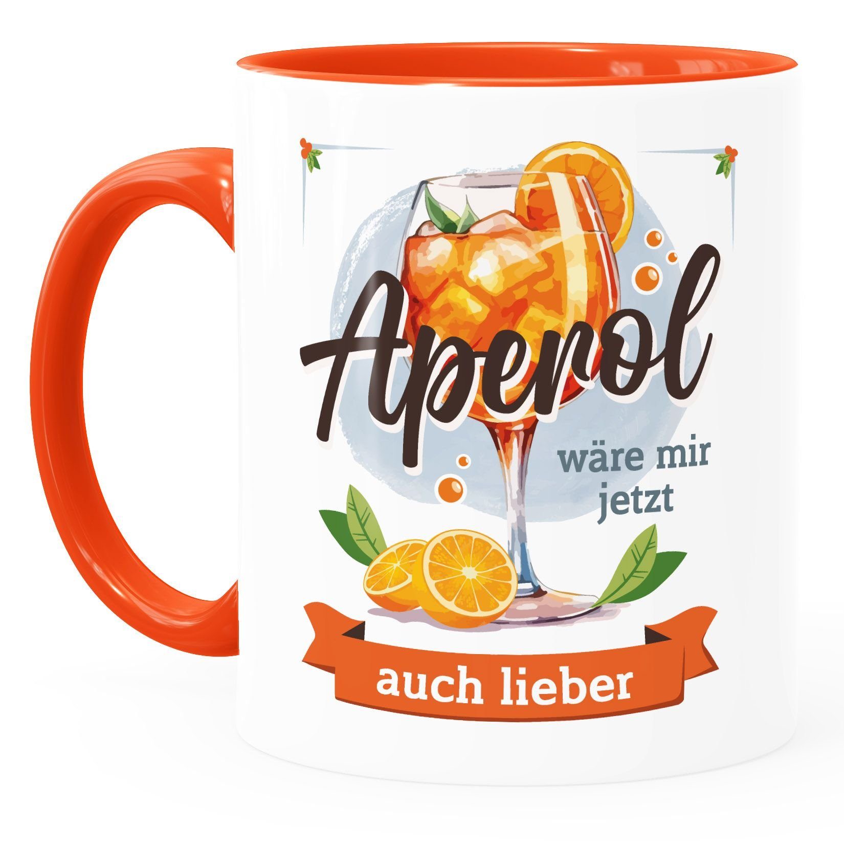 MoonWorks Tasse Tasse mit Spruch Aperol wäre mir jetzt auch lieber Büro Alkohol, Keramik