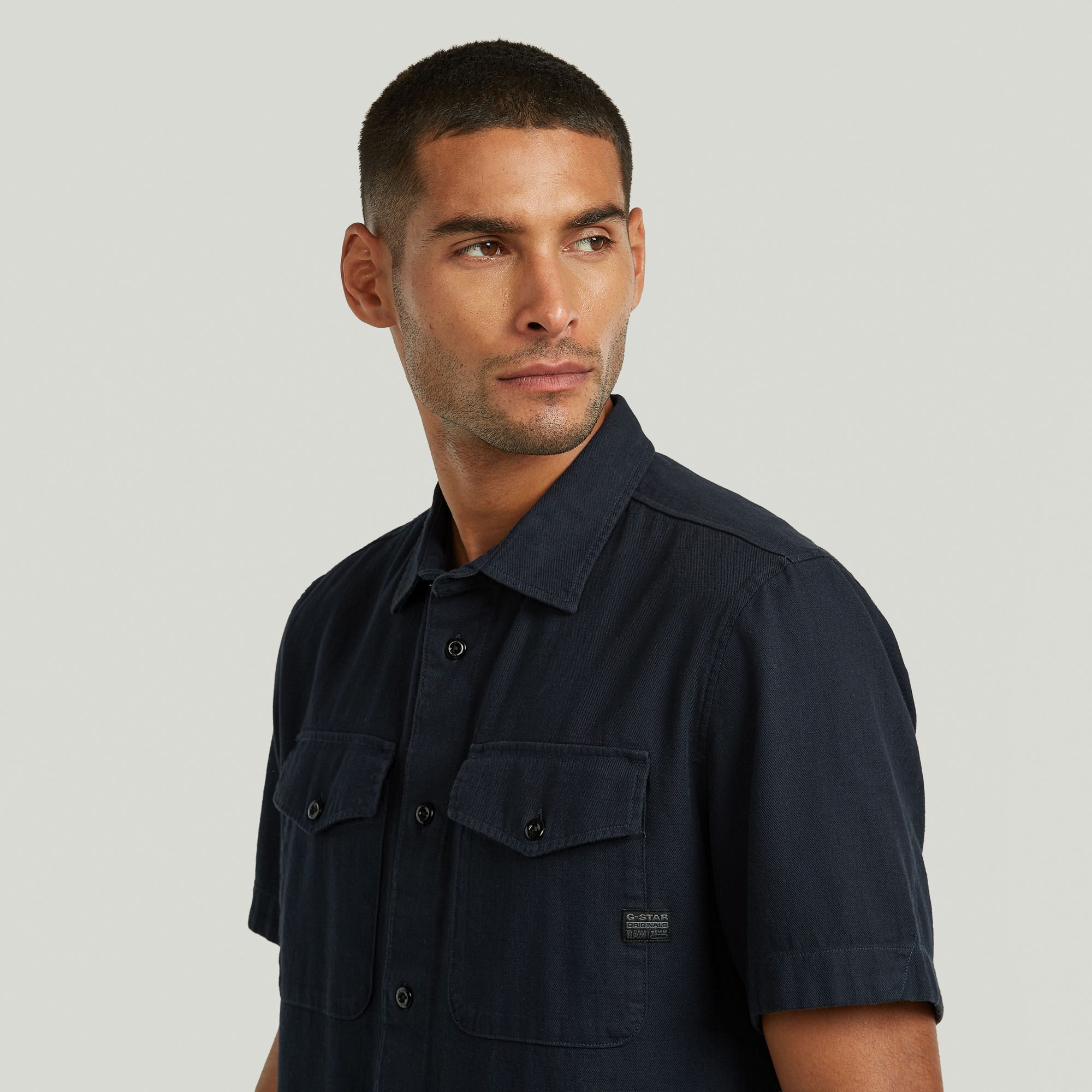 G-STAR Kurzarmhemd Marine Slim Shirt mit aufgesetzten Taschen – Bild 3 von 5