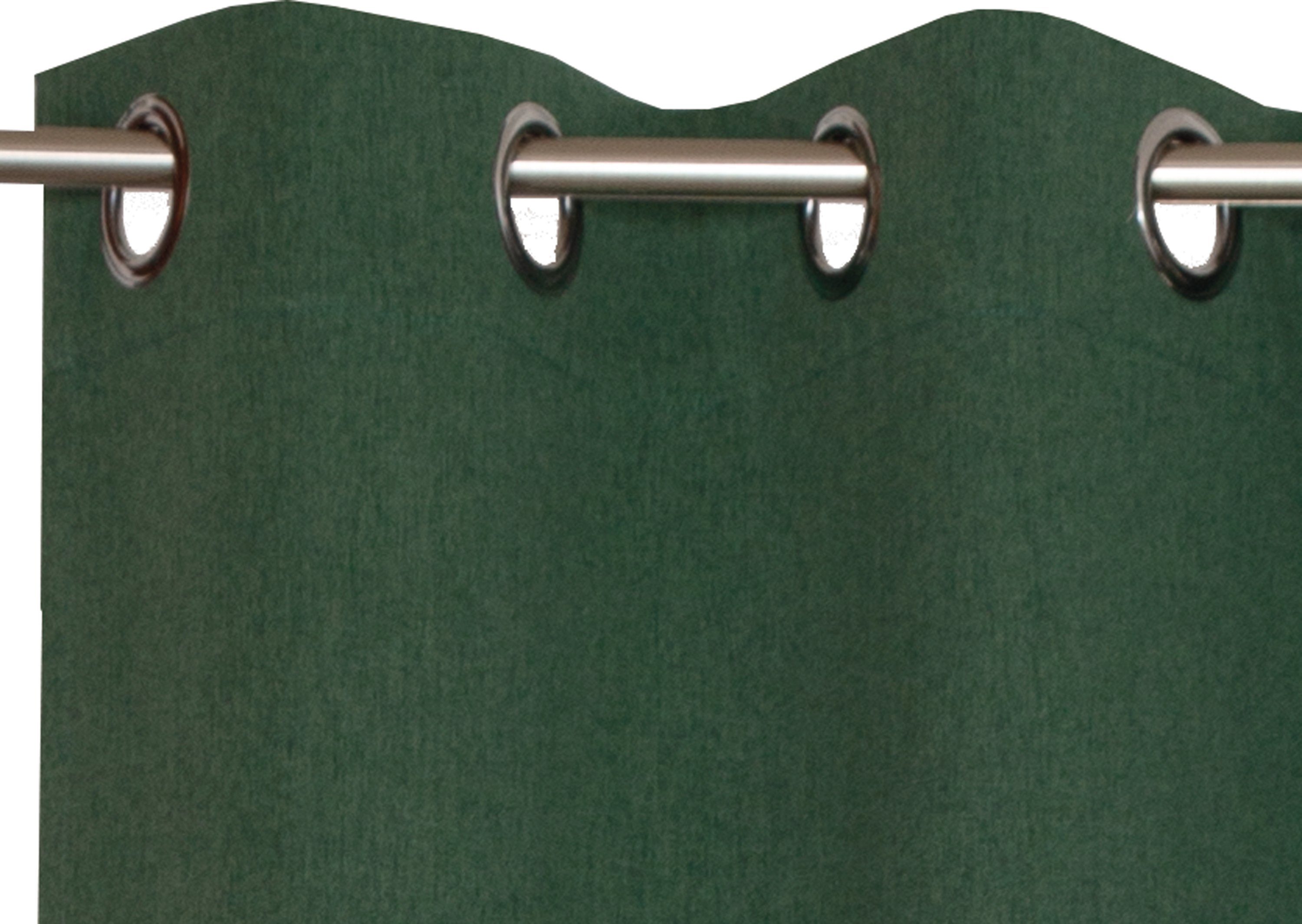 green/dunkelgrün Webgardine St), blickdicht fertig konfektioniert (1 Harp, Ösen, Esprit, Ösen blickdicht, Vorhang mit