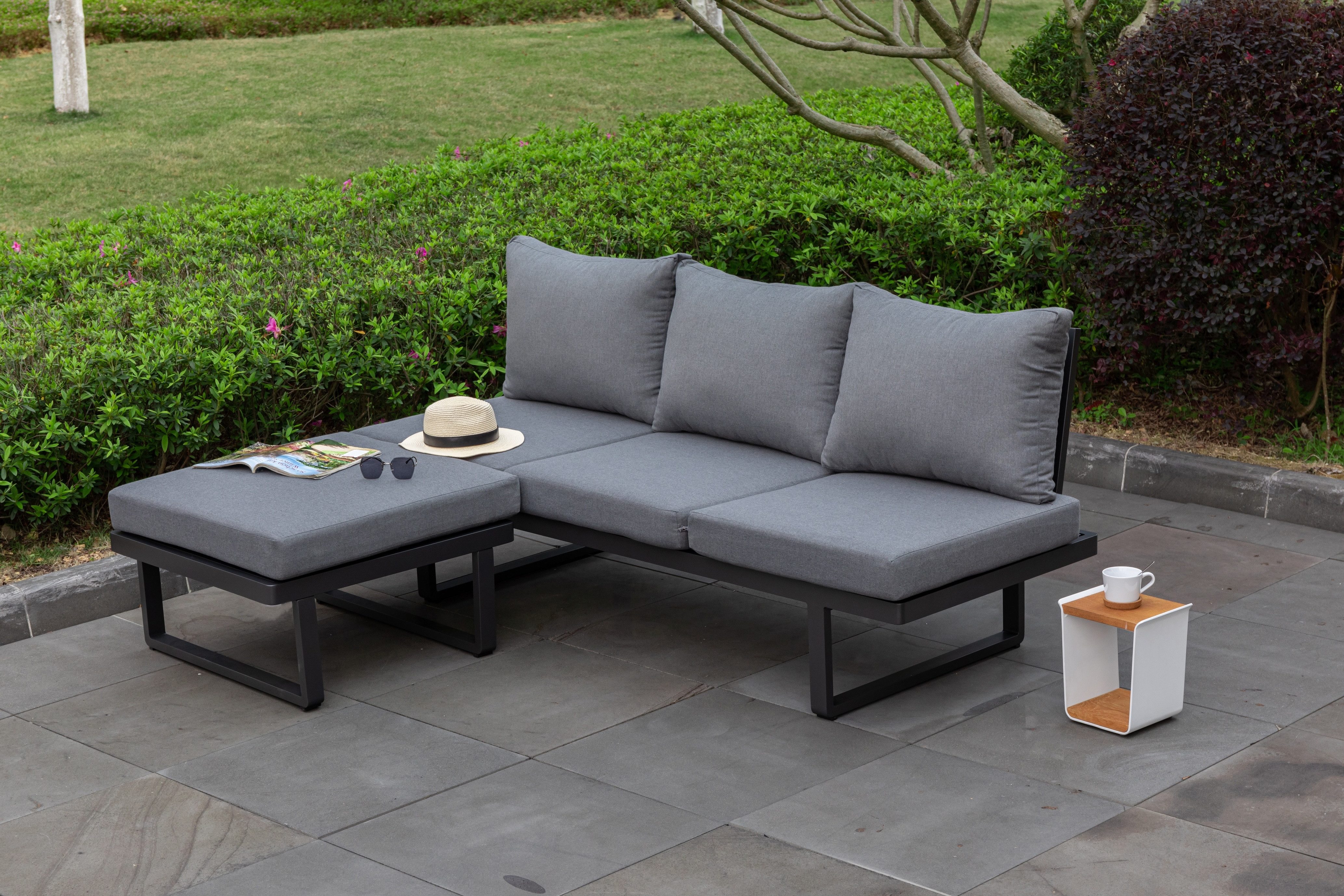 MANDALIKA Garden GartenloungeSet 2 tlg. Luxus Alu Multifunktions