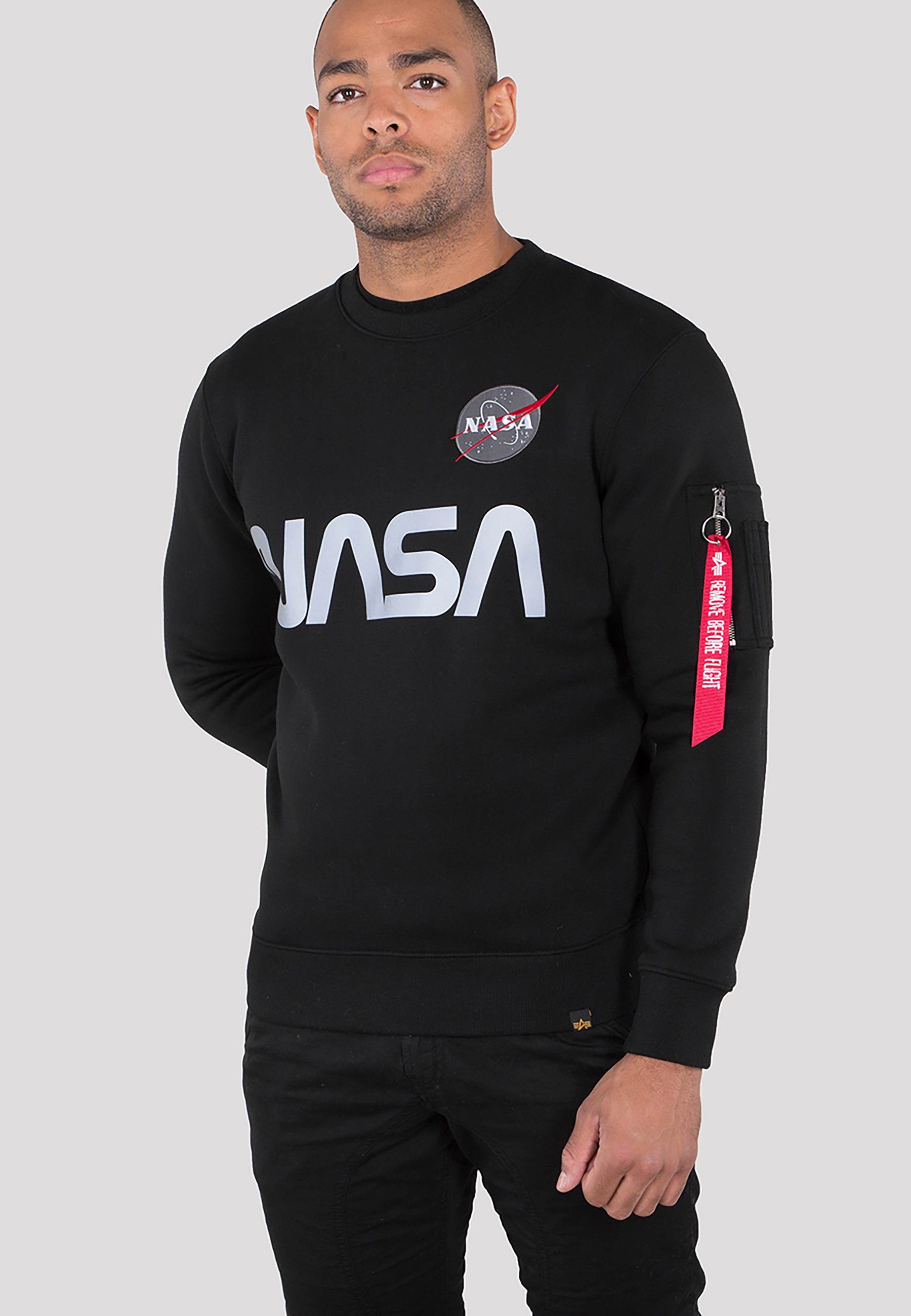 Alpha Industries Sweater Men Alpha - Industries NASA Sweater Reflective black Sweatshirts