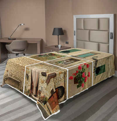 Betttuch weiches bequemes oberes Bettlaken dekoratives Bett 1 Stück, Abakuhaus, Bunt Italienisch Steinhäuser