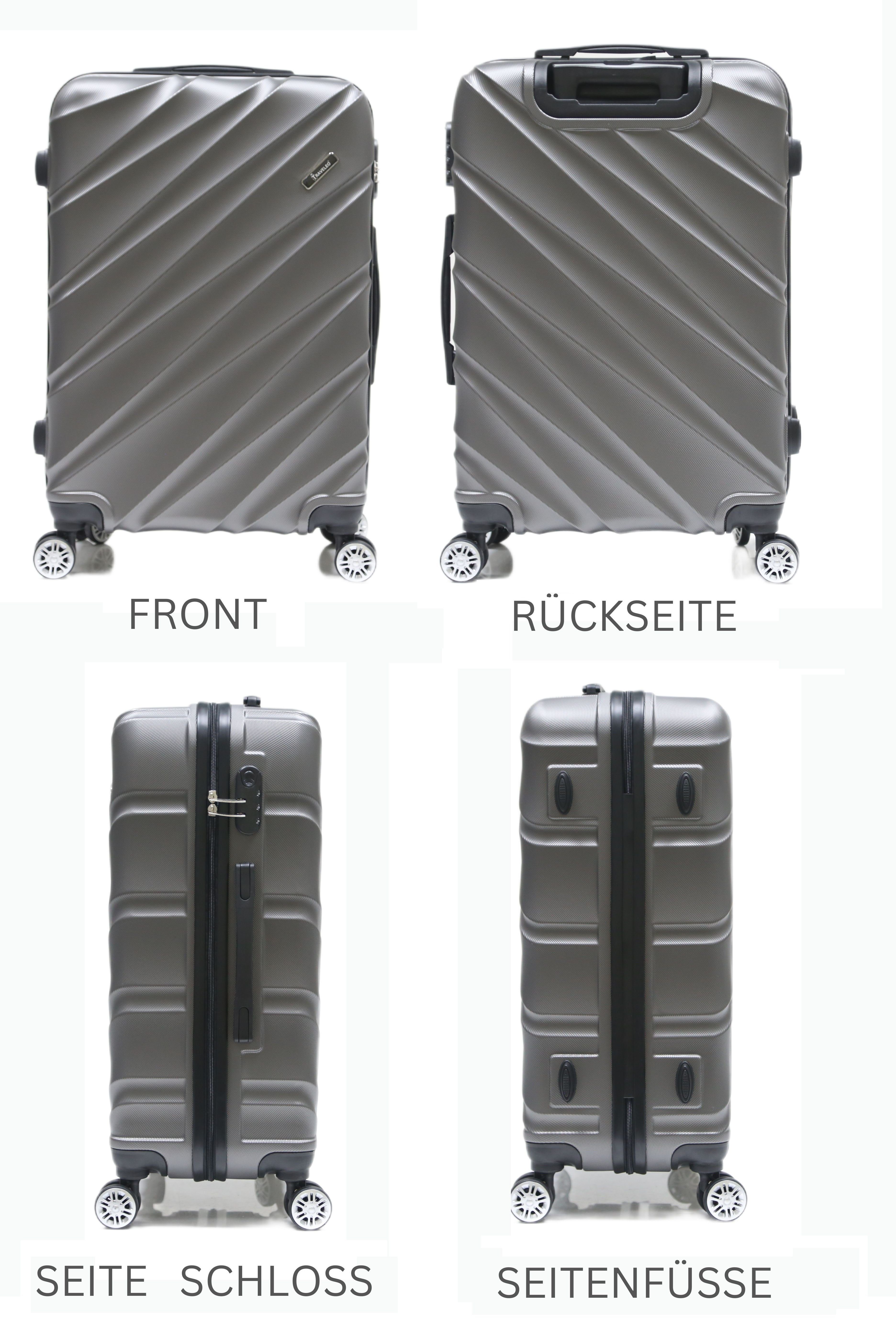 Cheffinger Kofferset Reisekoffer Koffer 3 tlg Hartschale Trolley Handgepäck Reisetasche, (3 tlg)