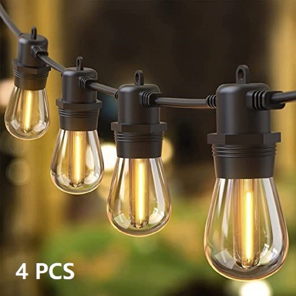 Elegear Lichterkette Ersatzbirnen, 4PCS, Für S14 warmweiß, IP65 0,1W LED-Lichterkette Weihnachtsdeko