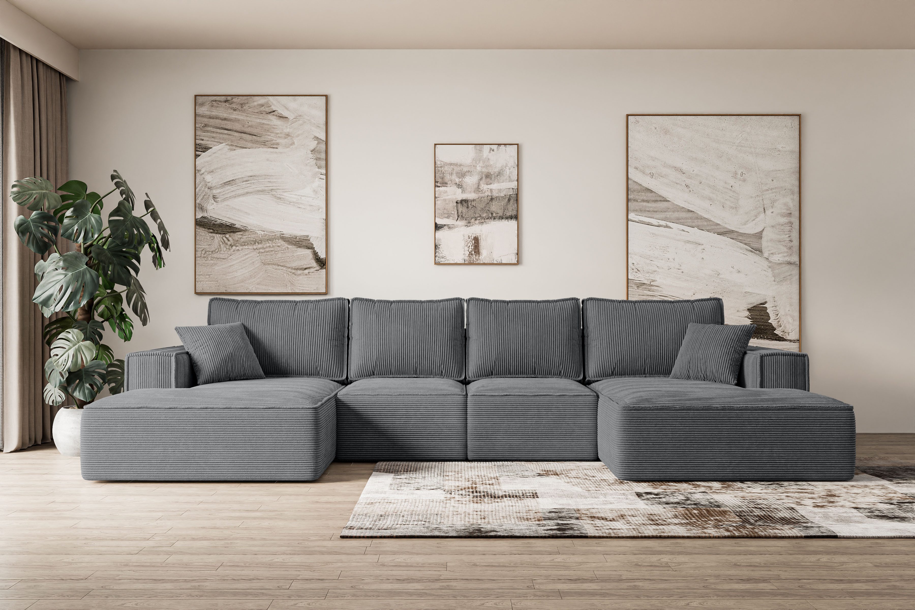 ALTDECOR Wohnlandschaft SIERRA-U-S, Couch mit Schlaffunktion, Wohnzimmer - günstig online kaufen