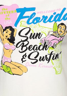 QueenKerosin T-Shirt Florida mit Vintage-Motiv