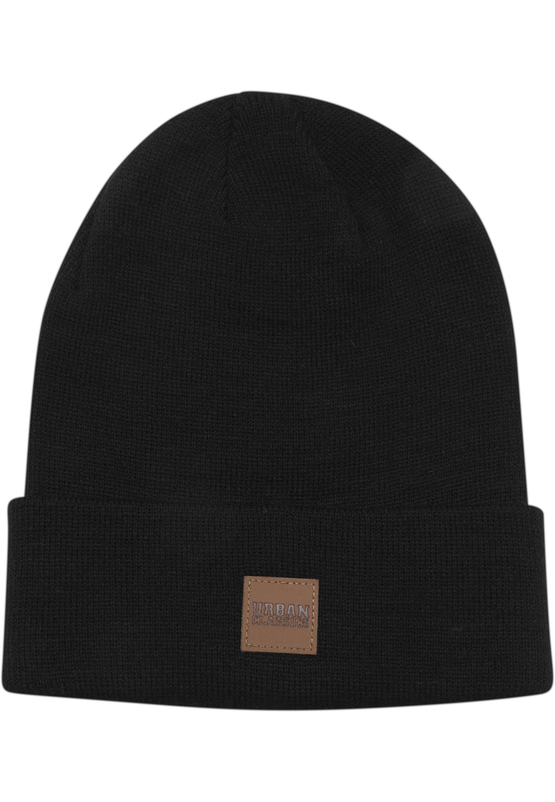 URBAN CLASSICS Beanie Urban Classics Unisex Synthetic Leatherpatch Long Beanie (1-St)