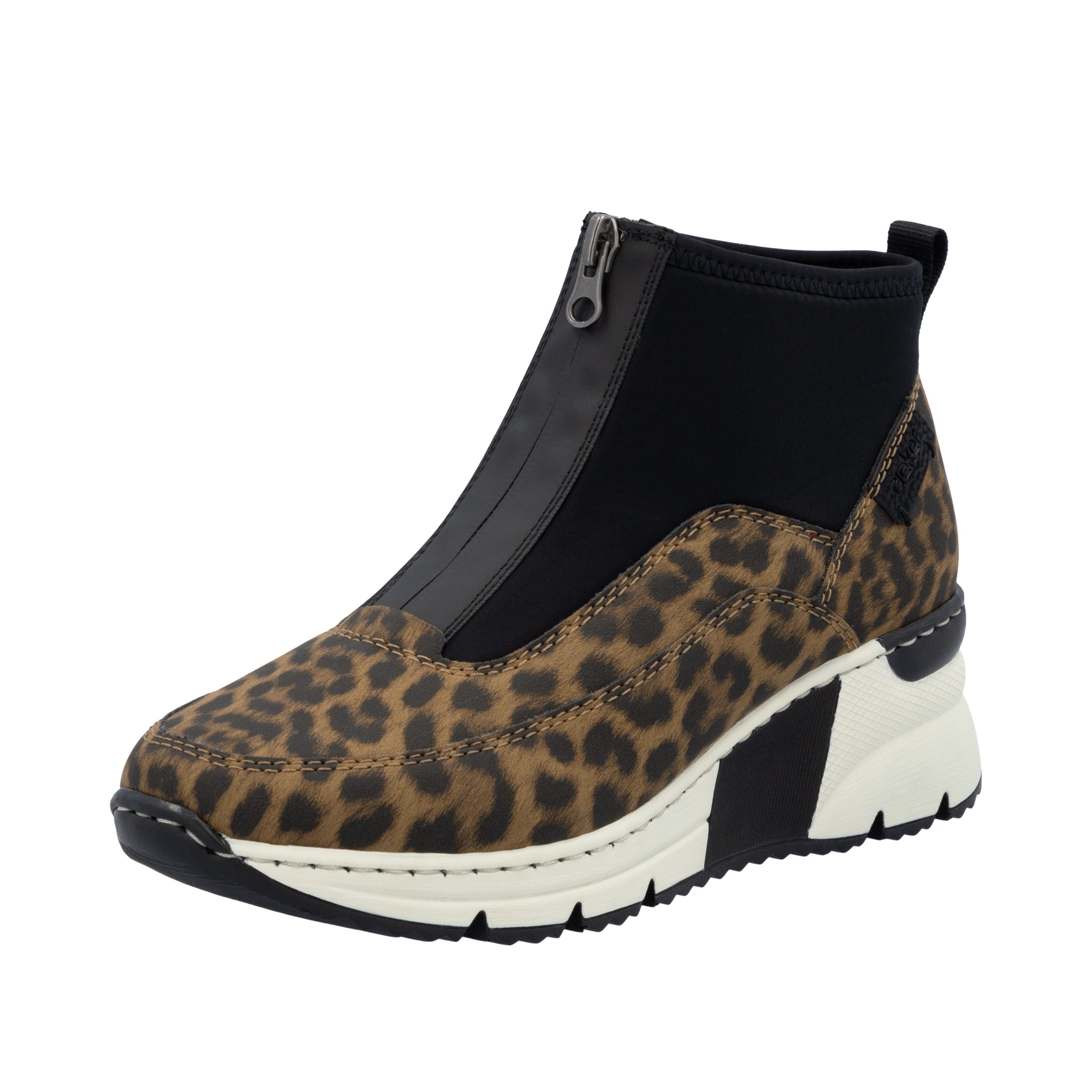 Rieker Schlupfboots Stiefelette, High Top Sneaker mit Reißverschluss auf der Vorderseite