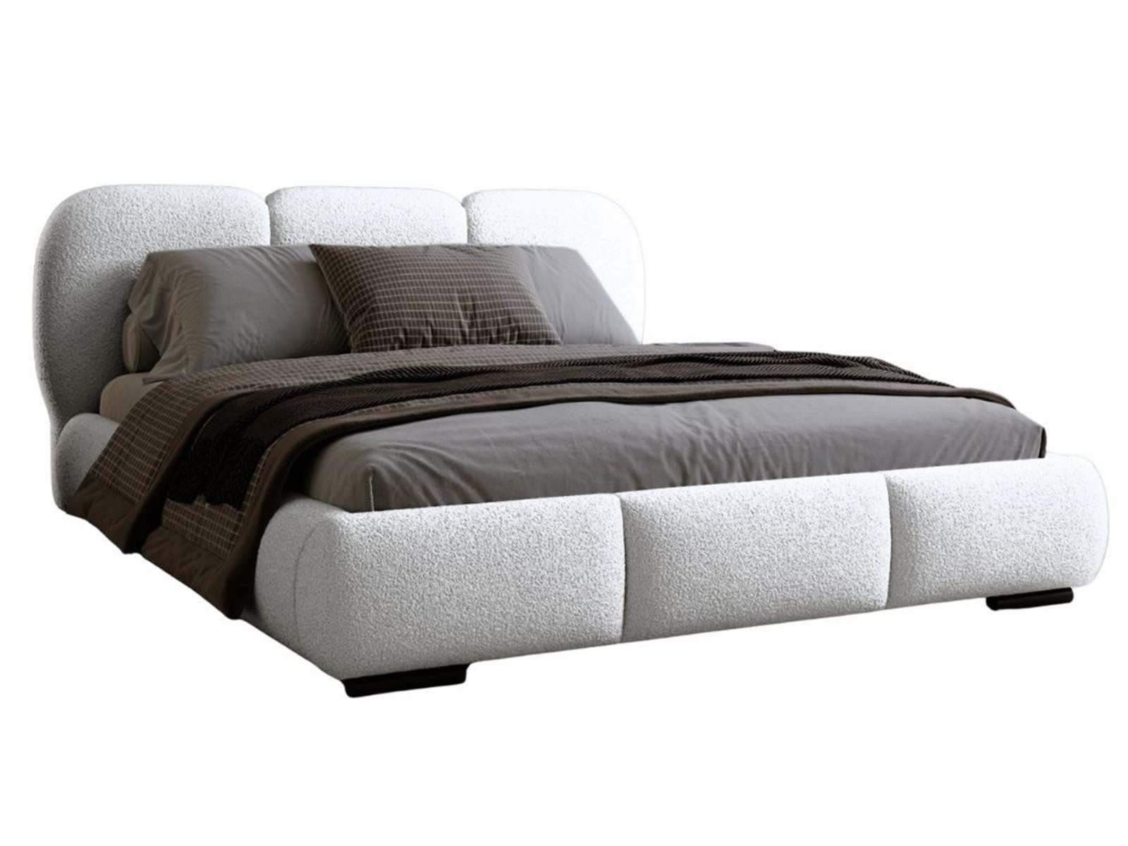 Compleo Polsterbett Wolkenbett, abgerundete Formen, Bouclé-Stoff, verschiedene Farben, TOPSELLER Stauraumbett MADE IN EU