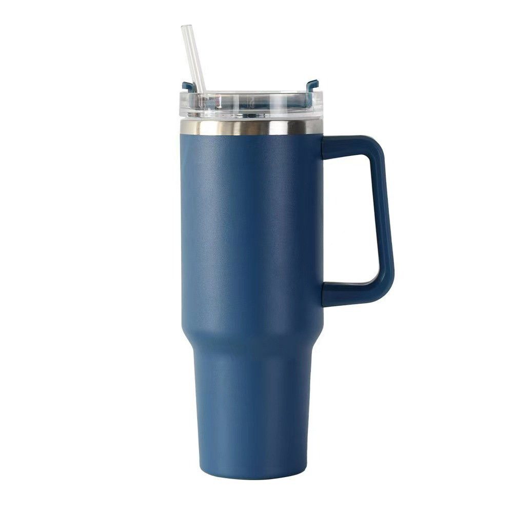 Fivejoy Thermoflasche Edelstahlbecher, 40 oz vakuumisolierte Wasserflasche mit Griff, tragbarer Autobecher für kalte und heiße Getränke