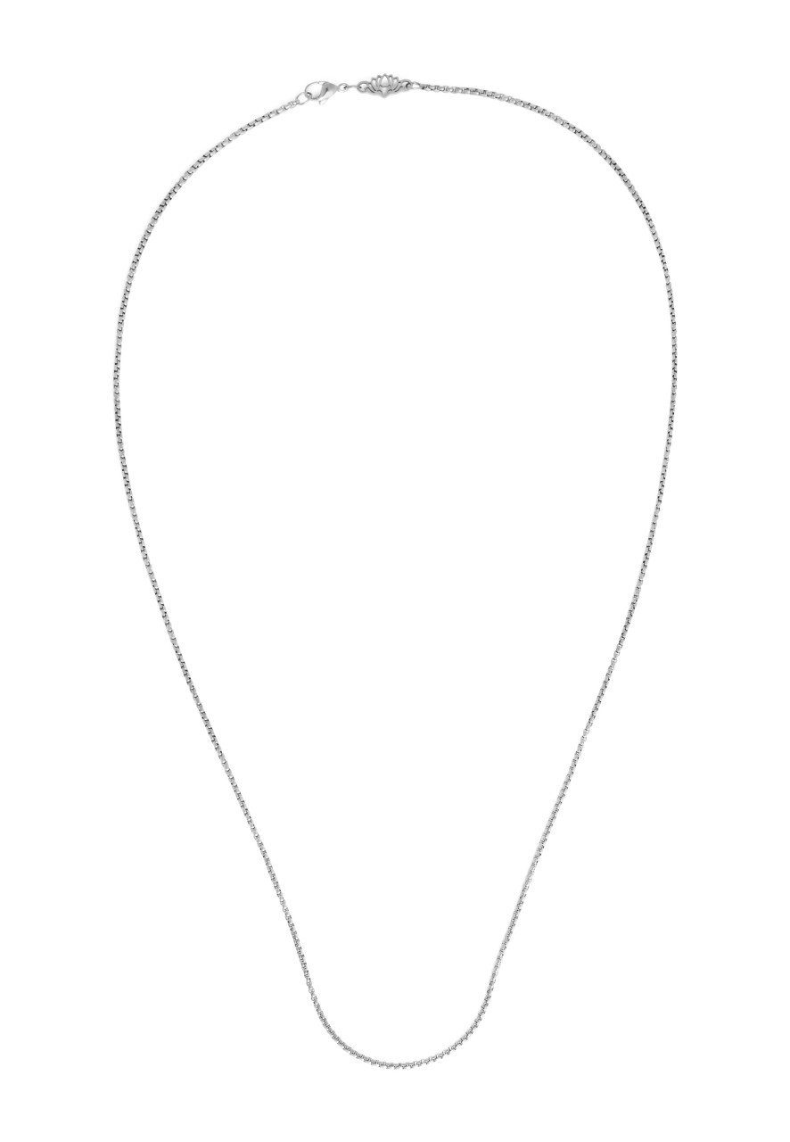 Edelstahlkette Pearl Halskette Silber 80 cm // 31.50 in