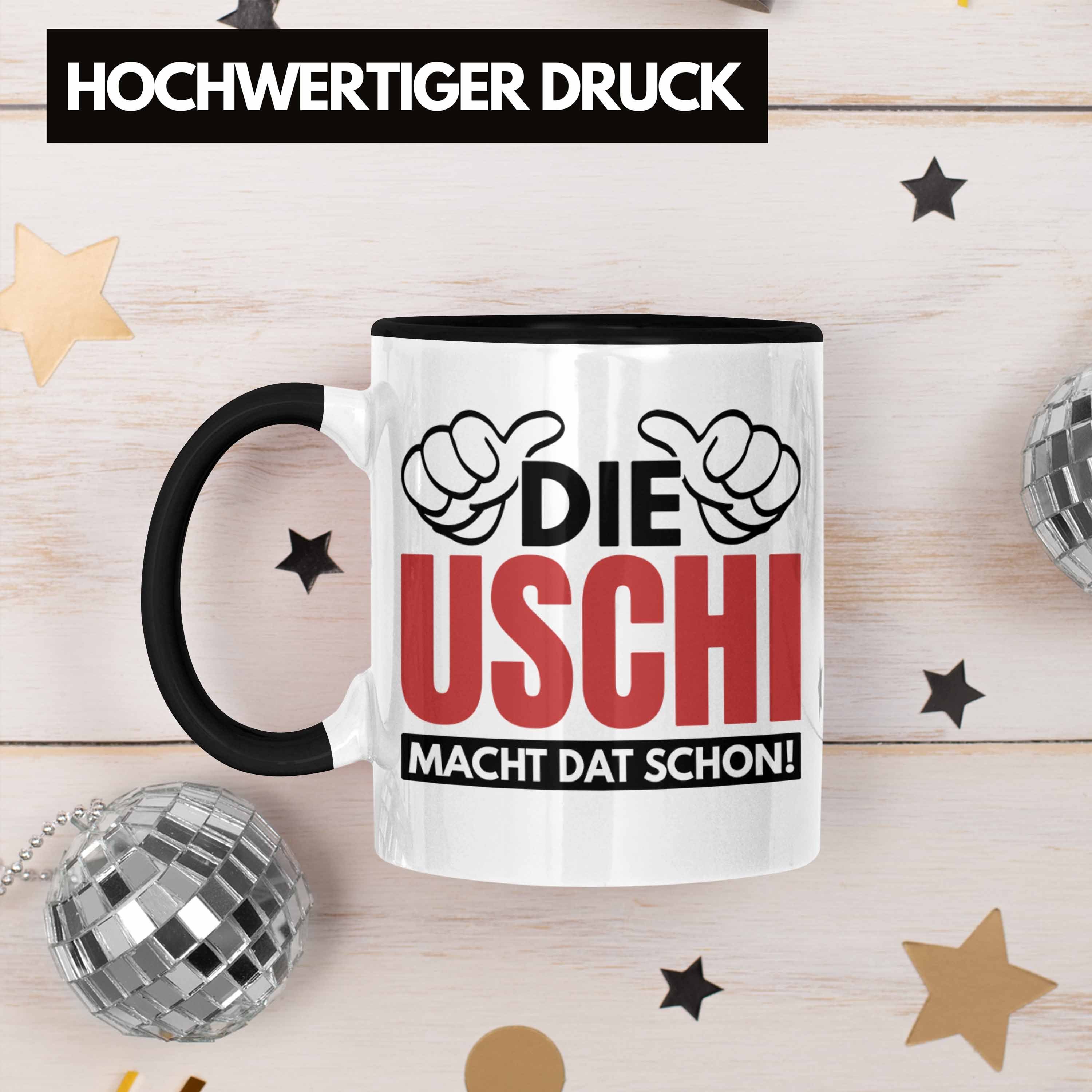 Trendation Tasse Trendation - Uschi Spitzname Schwarz Ruhrpott Macht Uschi Die Schon Dat Geschenk Spruch Tasse Lustige