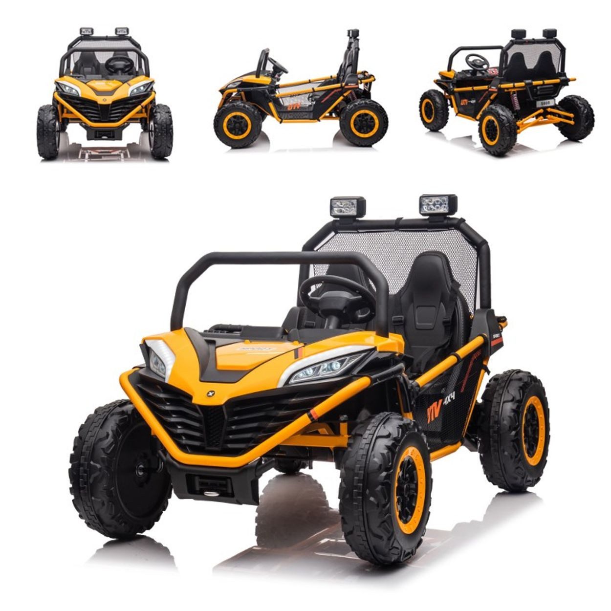 Chipolino Elektro-Kinderauto Kinderelektrofahrzeug Explorer, Belastbarkeit 59 kg, Doppelsitzer Offroad LED Hupe MP3 USB