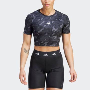 adidas Performance T-Shirt TECHFIT CAMO PRINT CROP TRAINING