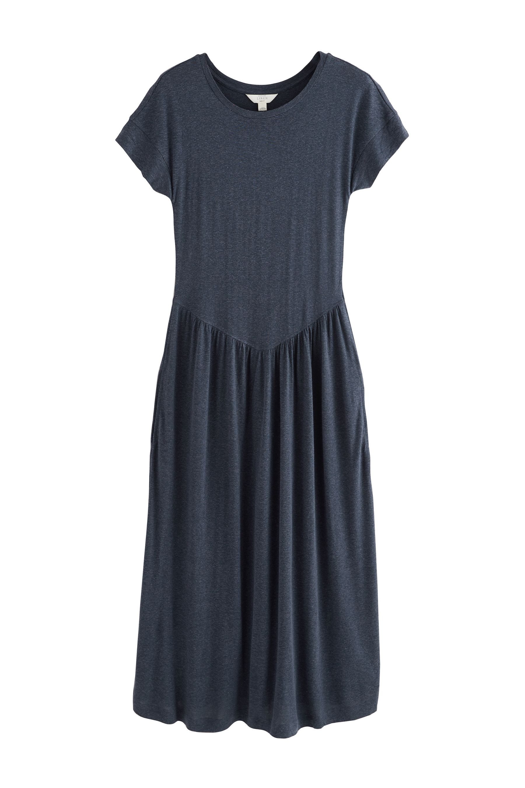 Next Shirtkleid Jersey-T-Shirt-Kleid mit Leinenanteil (1-tlg) günstig online kaufen