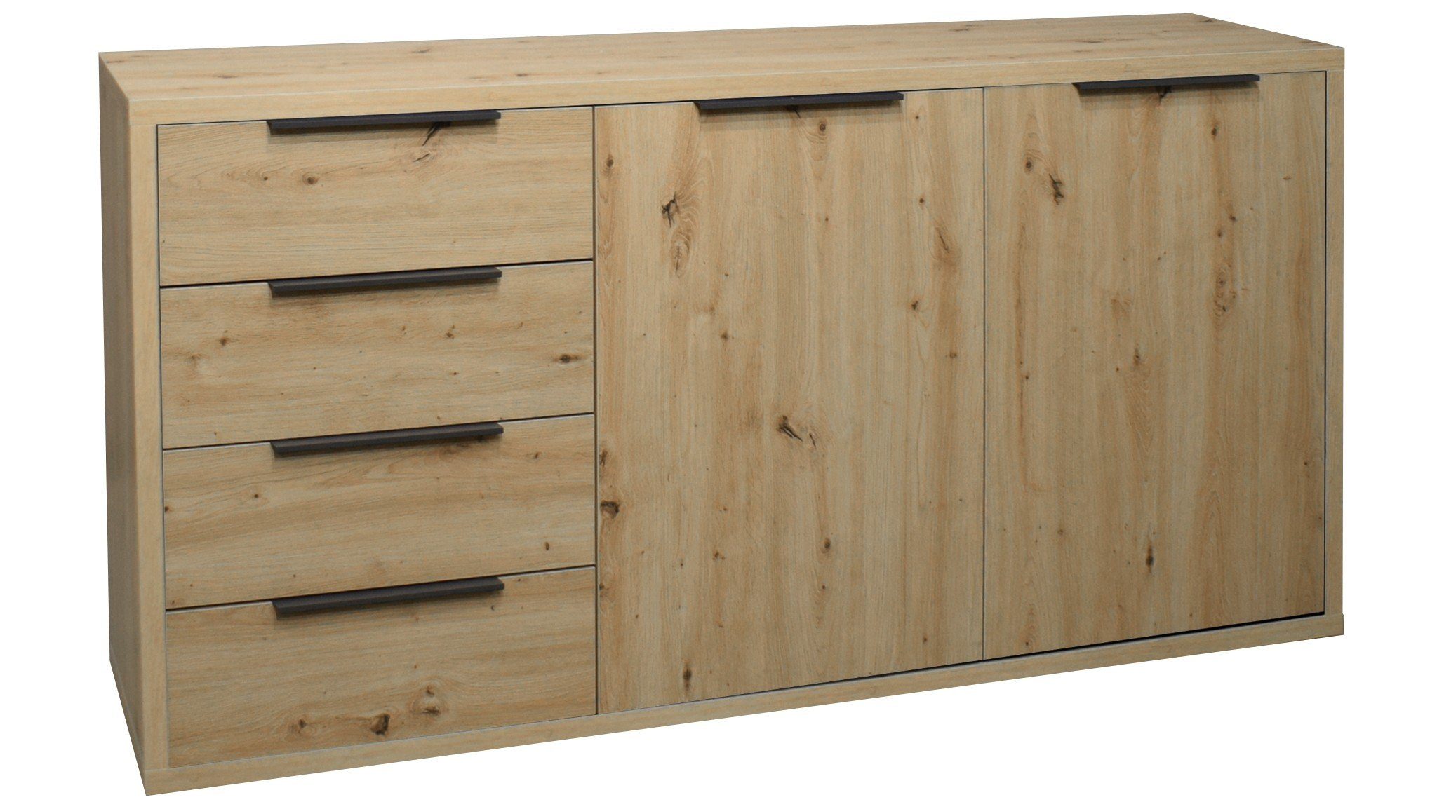 Mäusbacher Kommode in asteiche mit 4 Schubladen und 2 Türen (BxHxT: 180x90x45 cm)