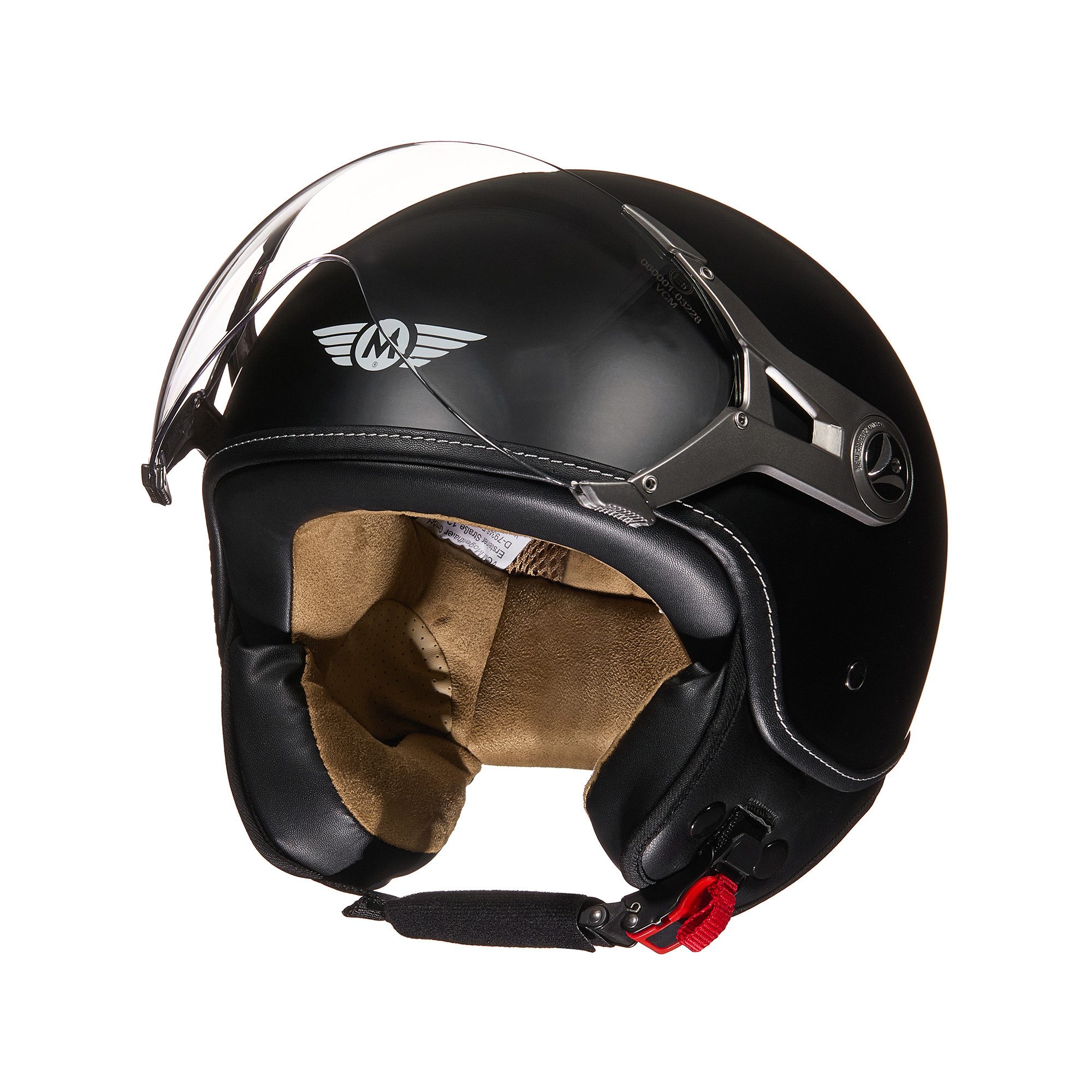 MOTO HELMETS Motorradhelm Jethelm SP325 Cystal, Helm für Motorrad, Roller & Vespa, Schnellverschluss, nur 1050g