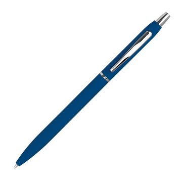 Livepac Office Kugelschreiber 10 Schlanke Metall-Kugelschreiber / gummiert / Farbe: blau