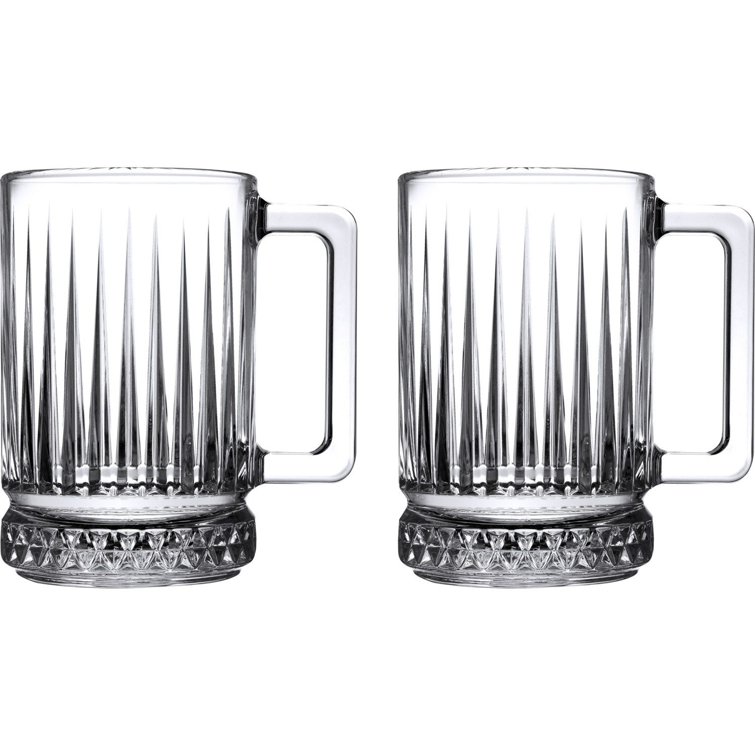 Pasabahce Teeglas Elysia 2er-Gläser Set mit Henkel Teeglas Kaffeeglas 310 ml, 2-tlg.