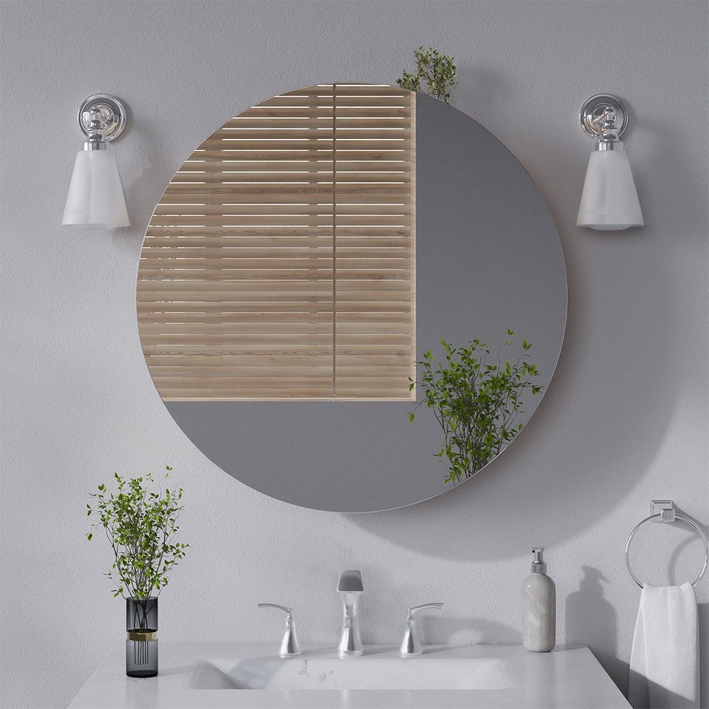 Vicco Badezimmerspiegelschrank Loki, Goldkraft Eiche, 70 x 70 cm mit 2 Fächern (1-St)