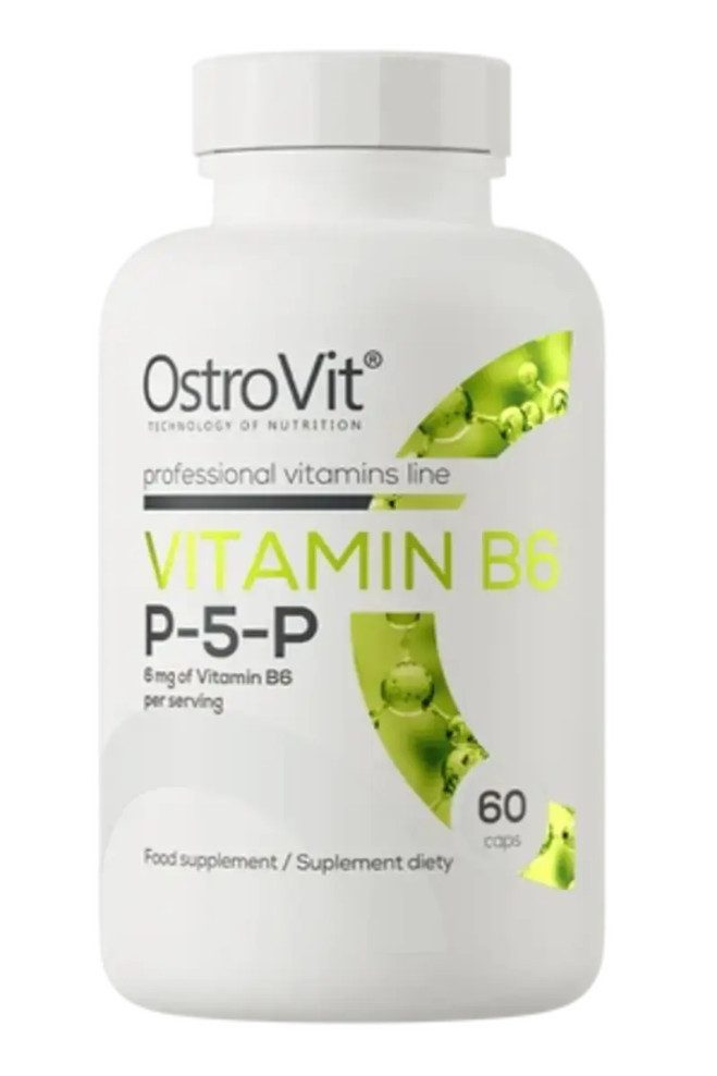 OstroVit Ostrovit Vitamin B6 P-5-P 60 Kapseln Tabletten, 1 er Einzelprodukt à 60 St., 21 g, 6 mg Vitamin B6 pro Kapsel (als Pyridoxal-5'-phosphat) – 429 % NRV.
