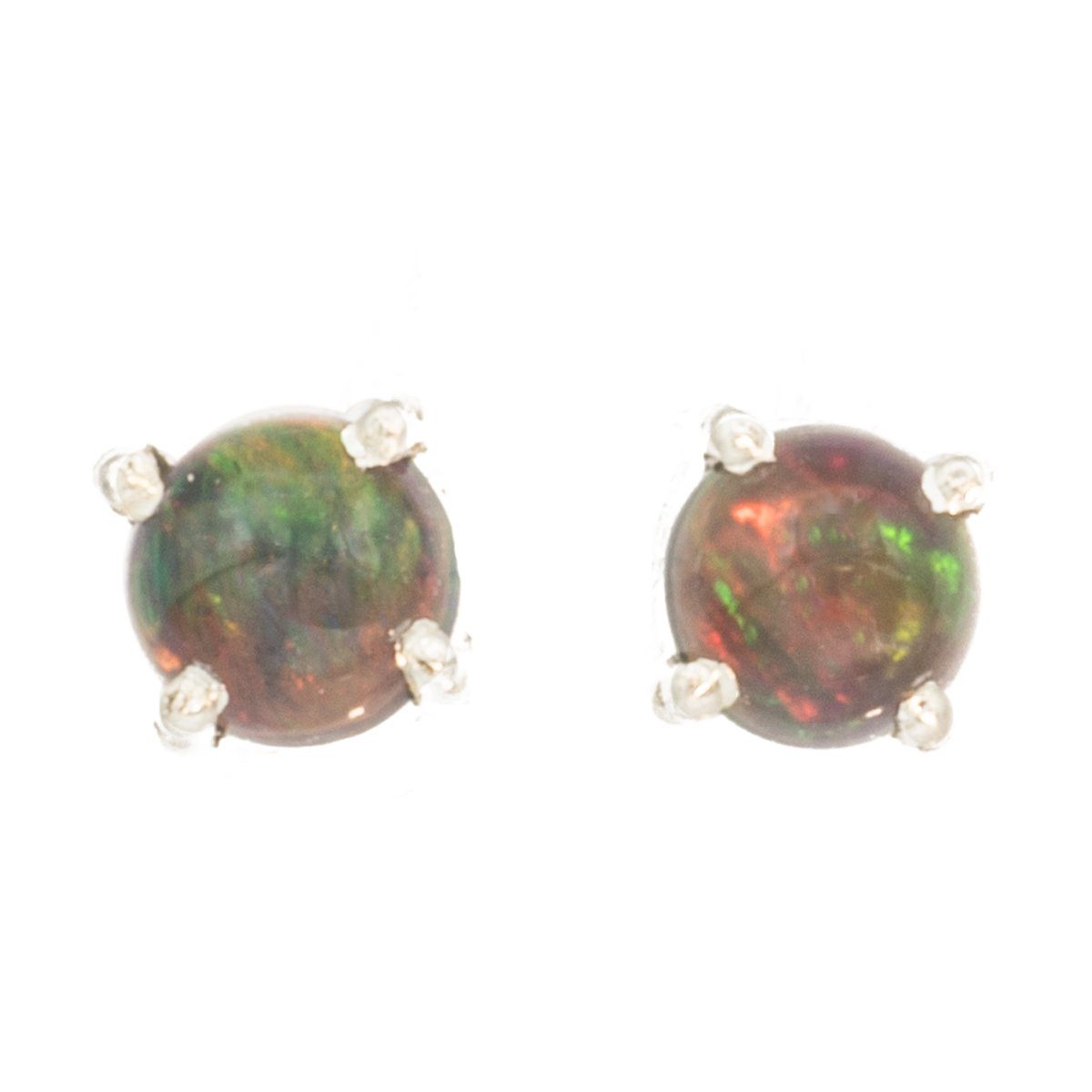 Bella Carina Paar Ohrstecker Ohrstecker mit echtem Schwarz Opal 5 mm rund, günstig online kaufen