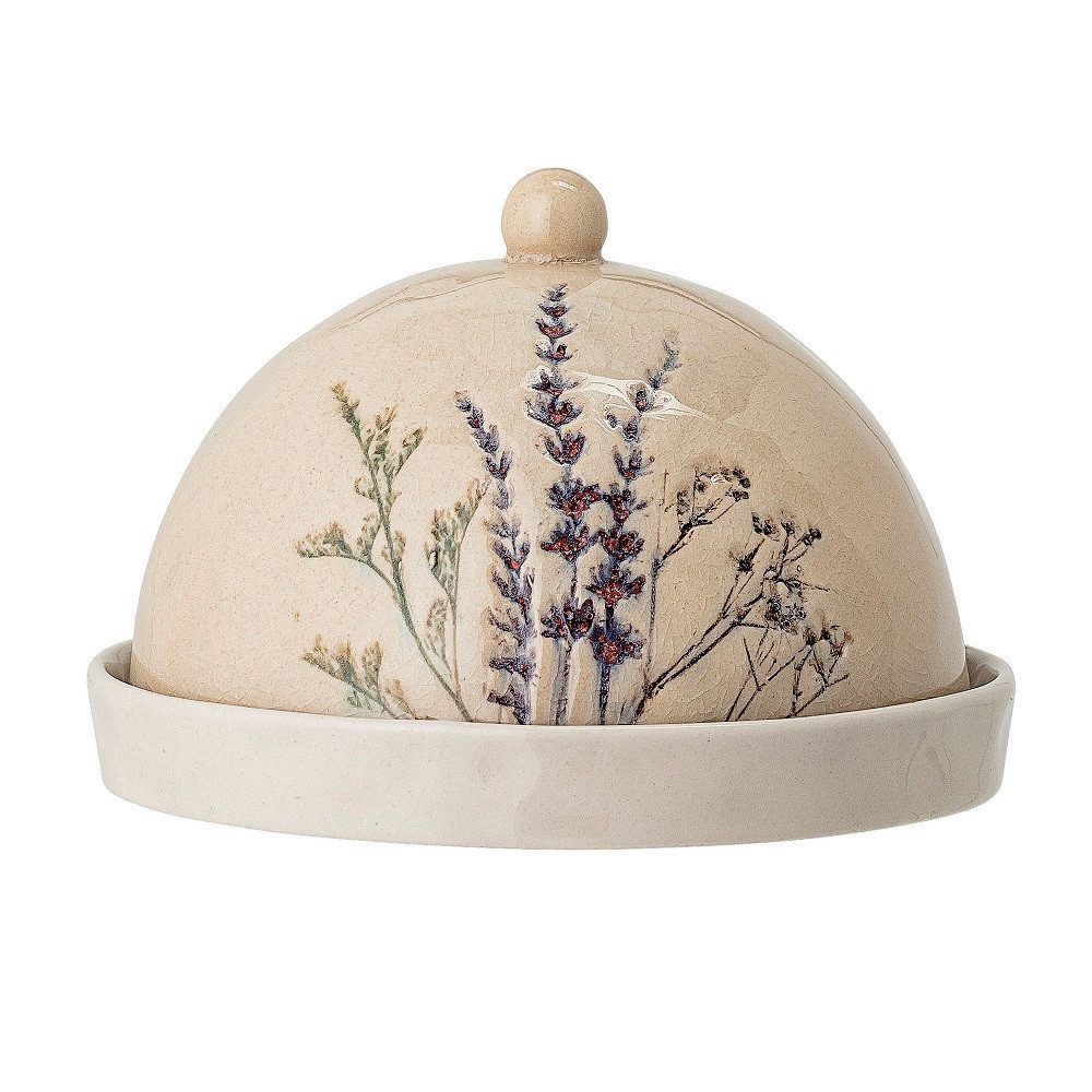 Bloomingville Butterdose Bloomingville Bea Butterdose rund 15x10 cm Natur Steingut, Steingut, (Packung)