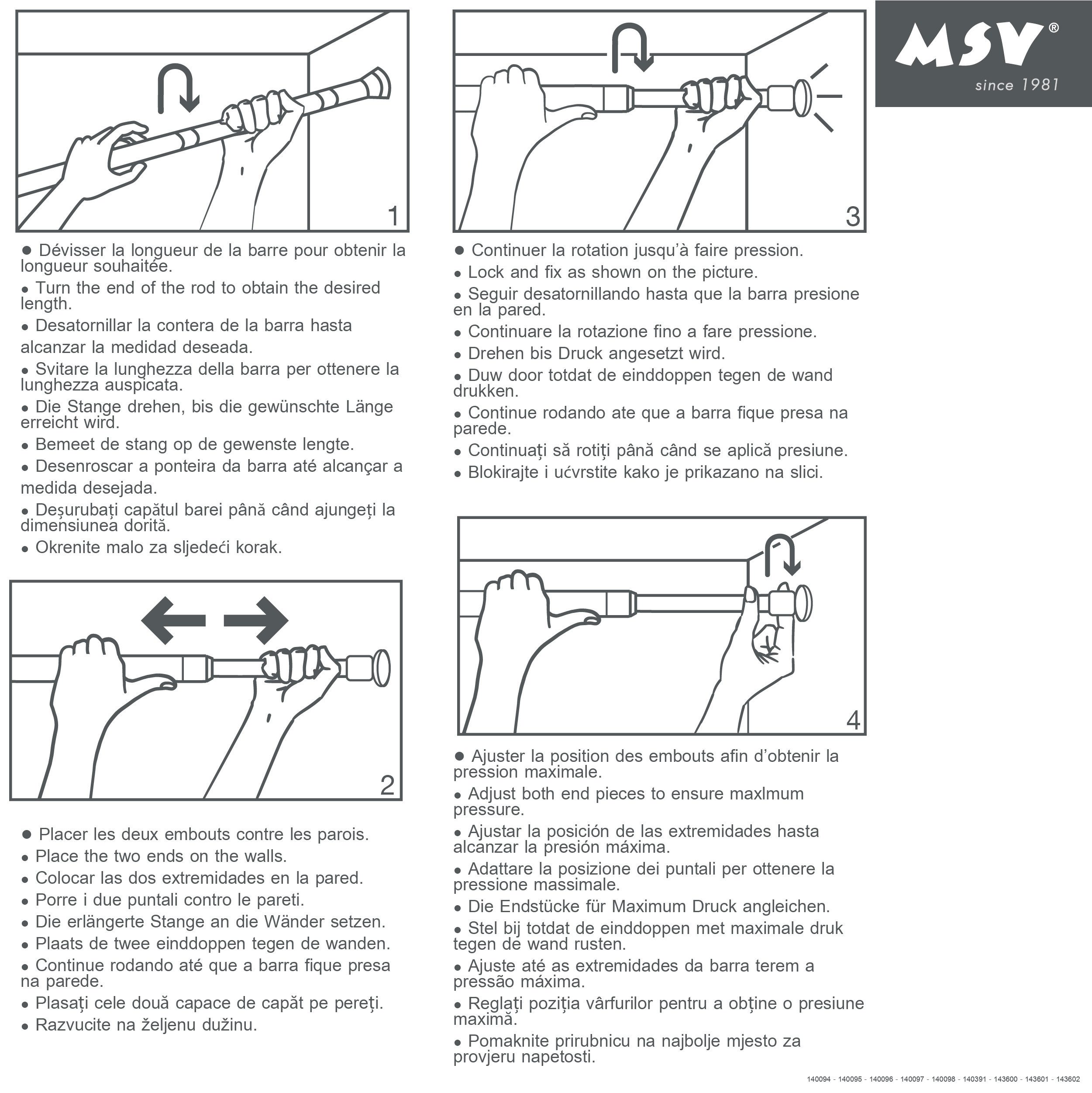 MSV Duschvorhangstange MSV Teleskop Duschstange Duschvorhangstange, Teleskopstange