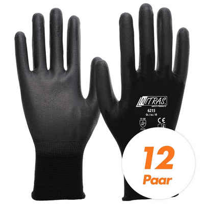 Nitras Nitril-Handschuhe NITRAS 6215 Nylon Strickhandschuh, Schutzhandschuhe - VPE 12 Paar (Spar-Set)