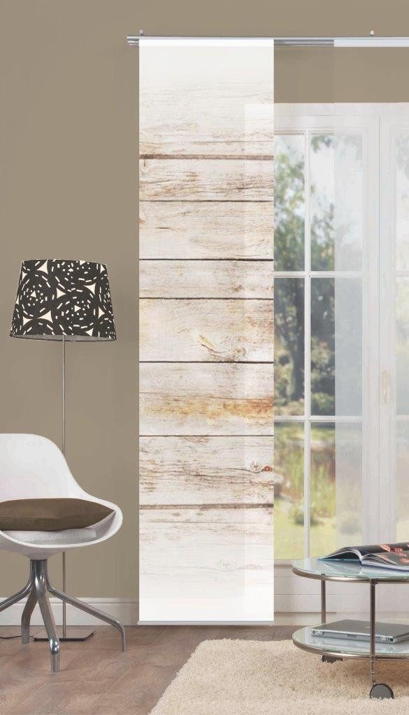 HOME WOHNIDEEN Schiebegardine BOARD Flächenvorhang Digitaldruck, Dekostoff Seidenoptik, 245x60 cm, Paneelwagen, blickdicht, 100% Polyester